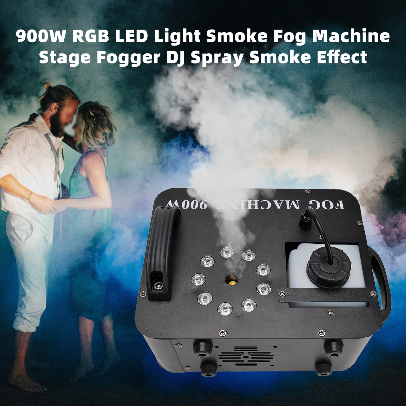 900W RGB LED Effet Fumée Brumisateur Étape Machine Brouillard Fumée Lumière