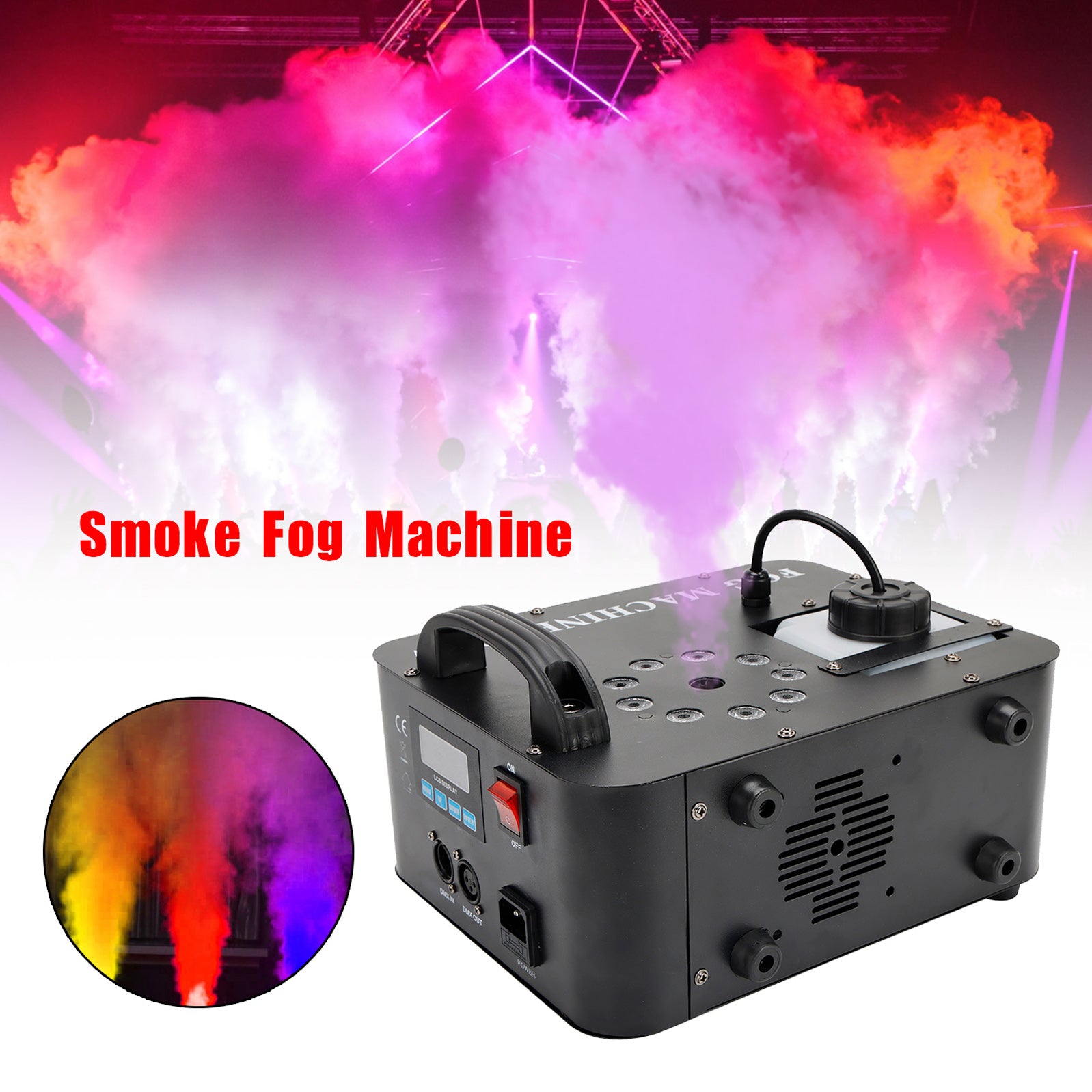 900W RGB LED Effet Fumée Brumisateur Étape Machine Brouillard Fumée Lumière
