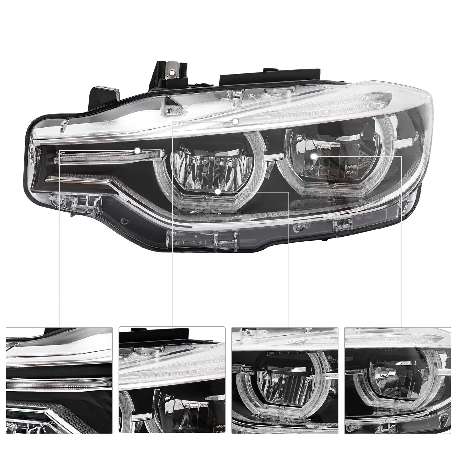 Phare LED Gauche 63117419629 Pour BMW 3 Series F30 F31 2016-2019 Sans AFS