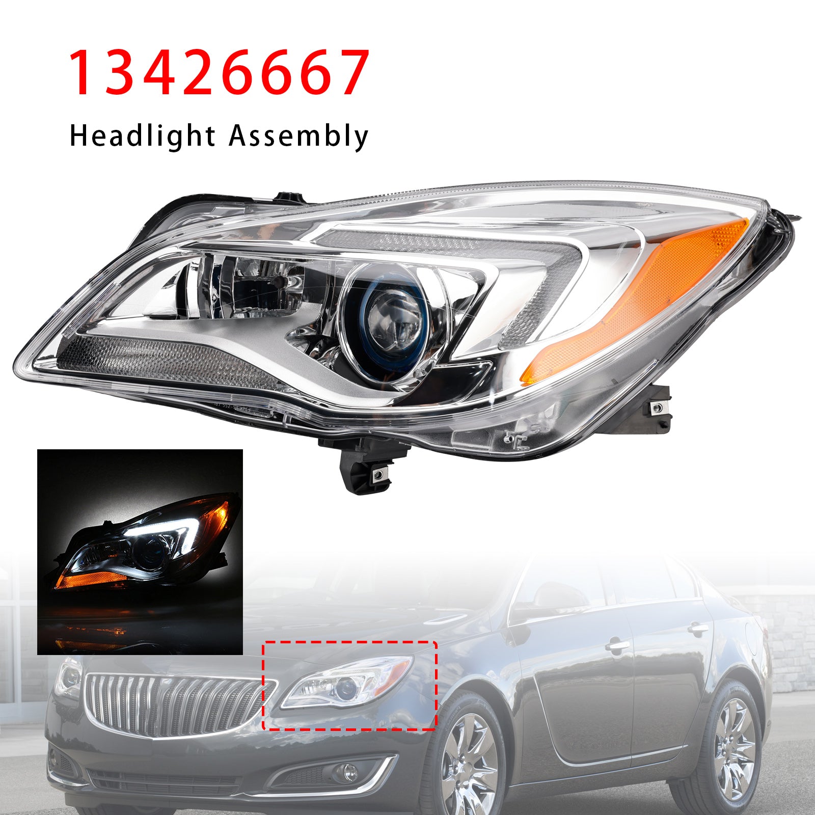Phare HID Xenon gauche 13426667 Pour Buick Regal 2014-2017