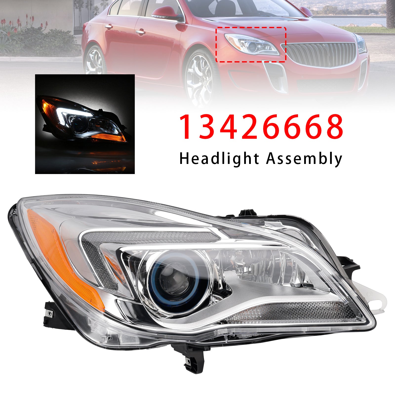 Phare HID Xenon droit 13426668 Pour Buick Regal 2014-2017