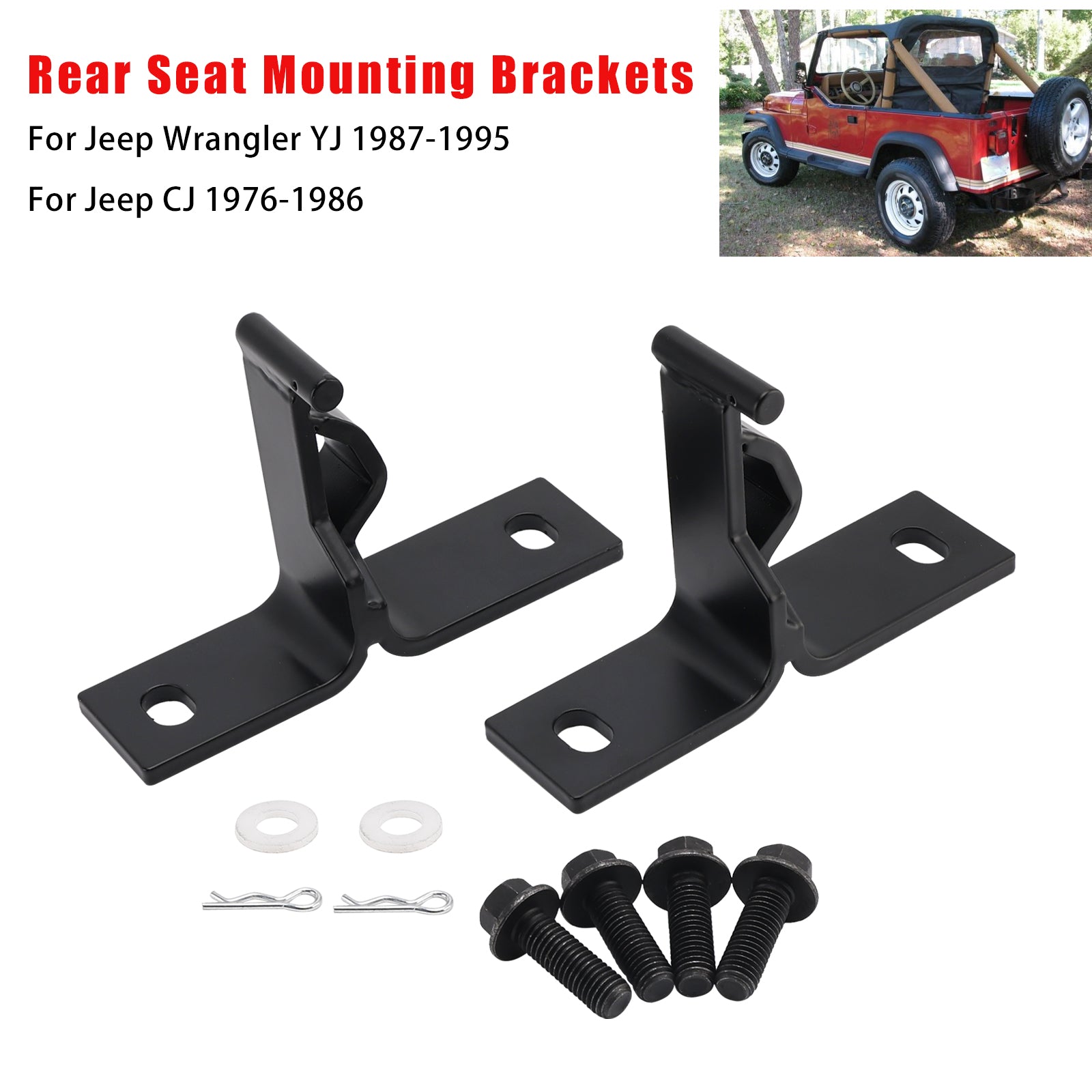 Rear Seat Mounting Brackets Fold/Tumble Pour Jeep Wrangler YJ 1987-1995 CJ 1976-1986