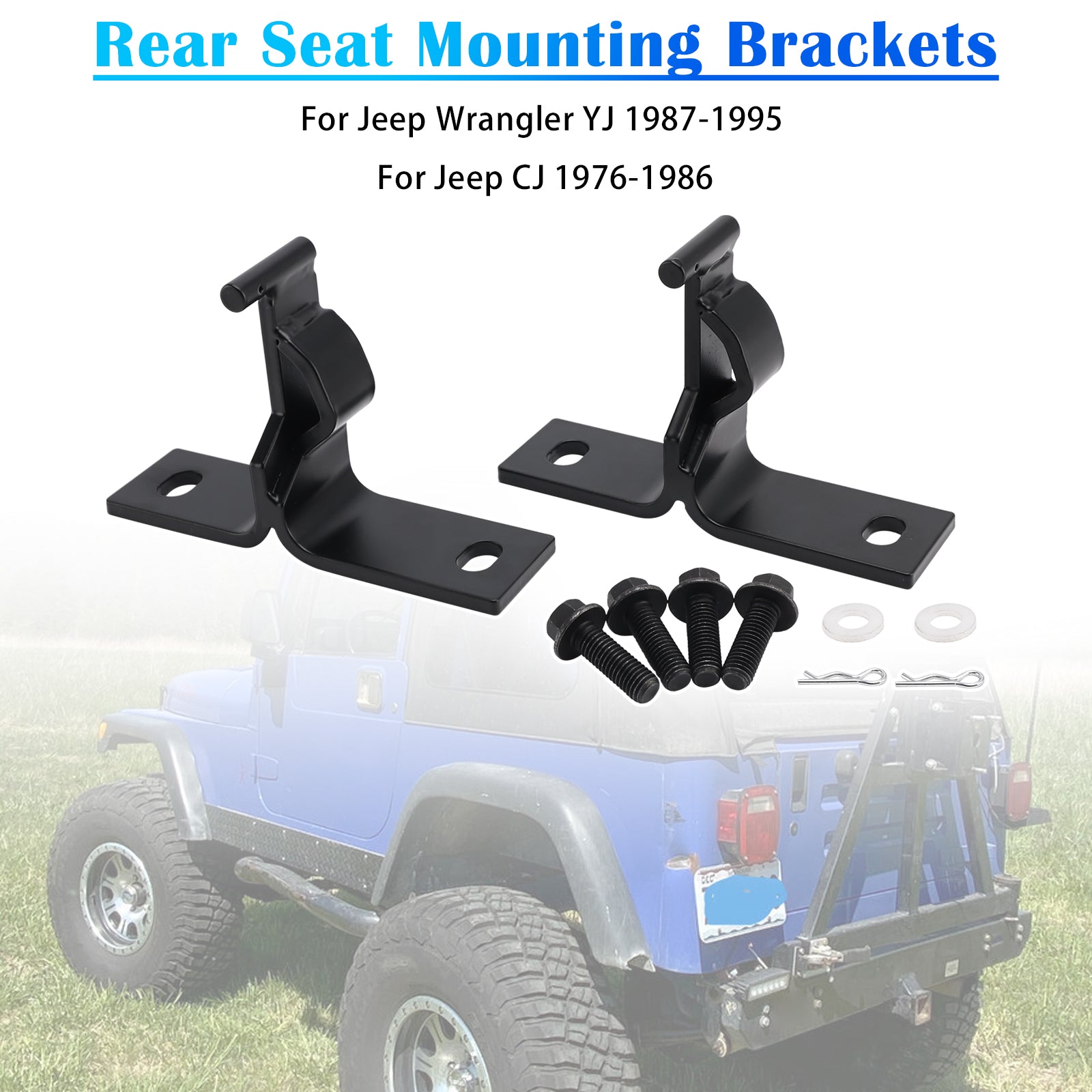 Rear Seat Mounting Brackets Fold/Tumble Pour Jeep Wrangler YJ 1987-1995 CJ 1976-1986