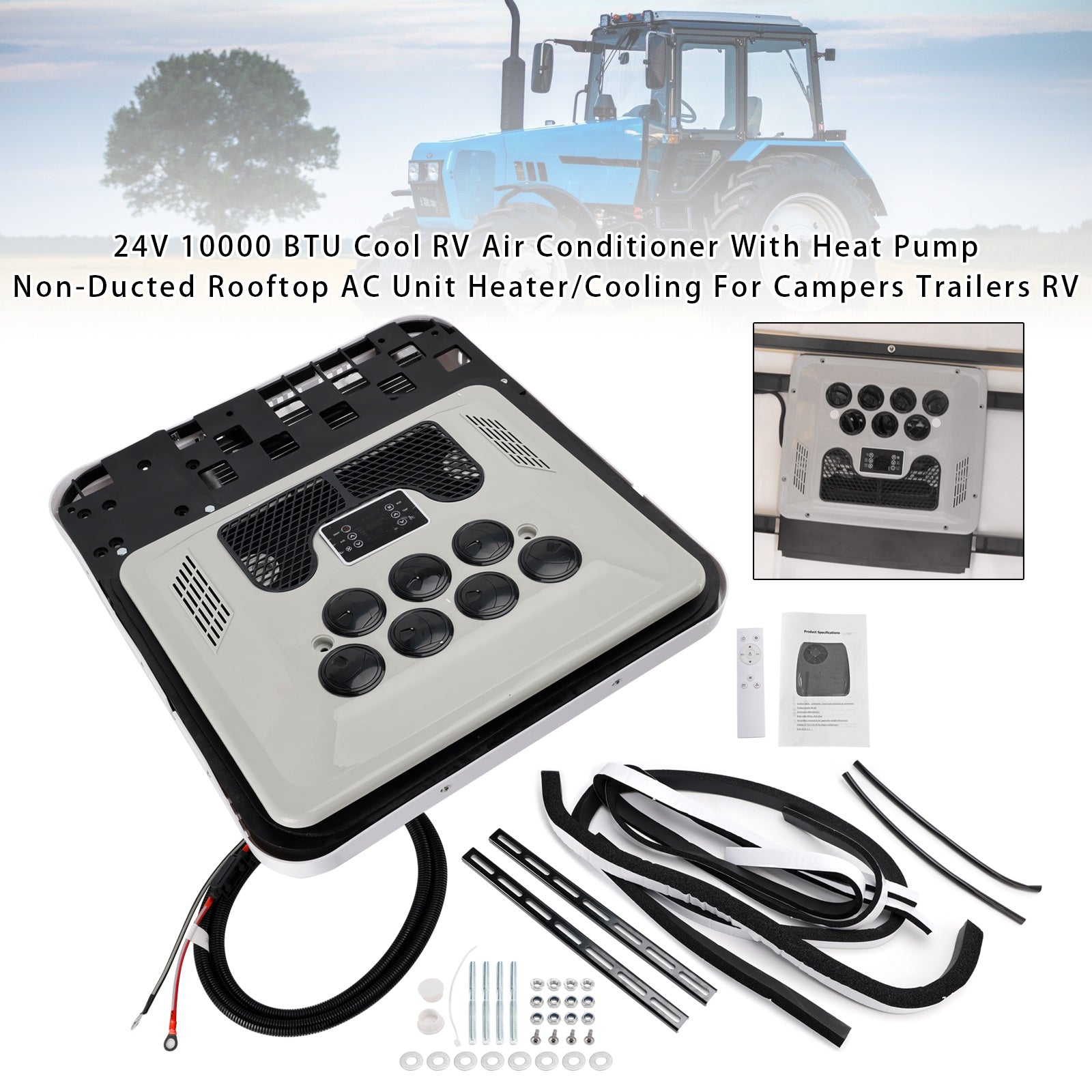 24V Air Conditioner Chauffage/Refroidissement AC Campings Remorques RV