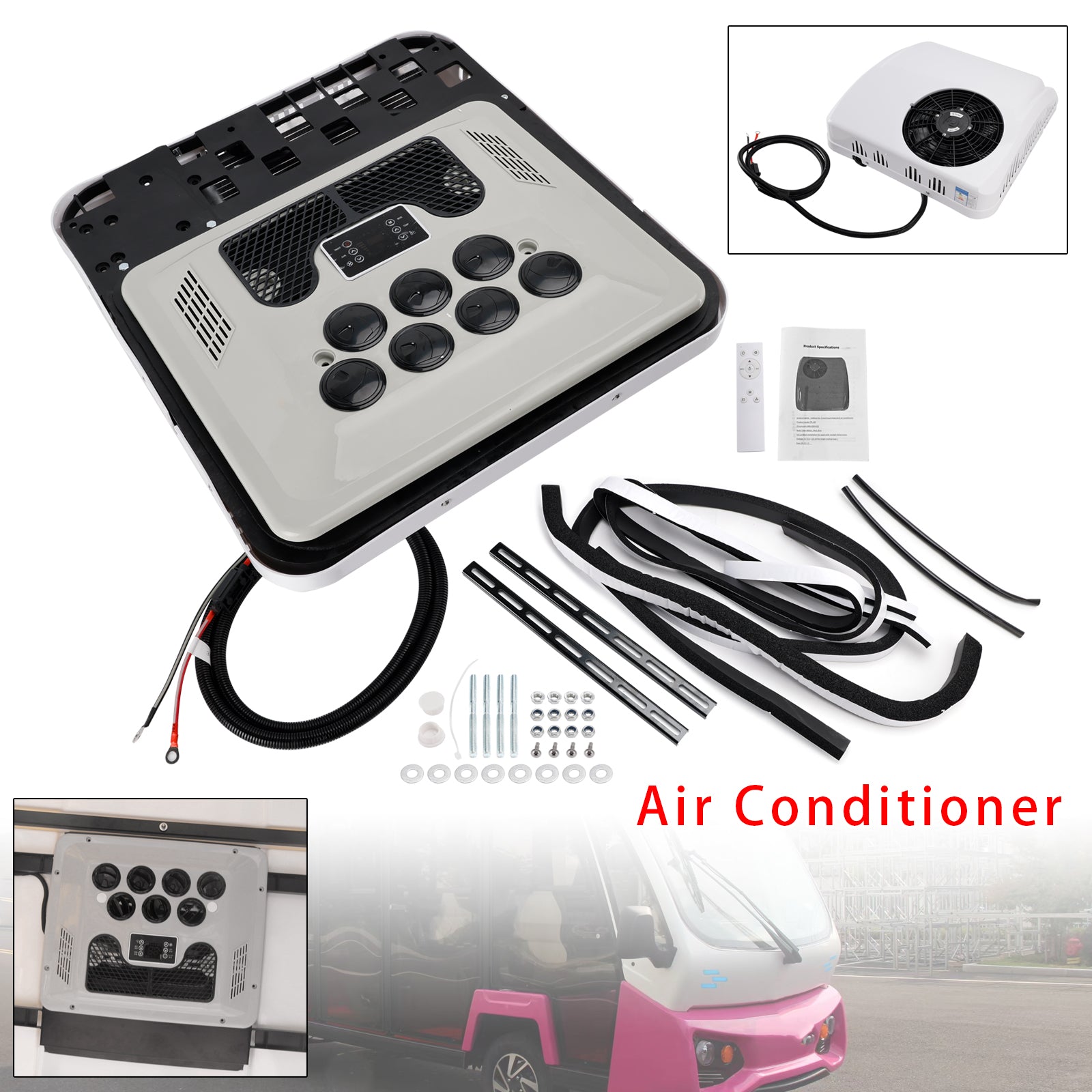 24V Air Conditioner Chauffage/Refroidissement AC Campings Remorques RV