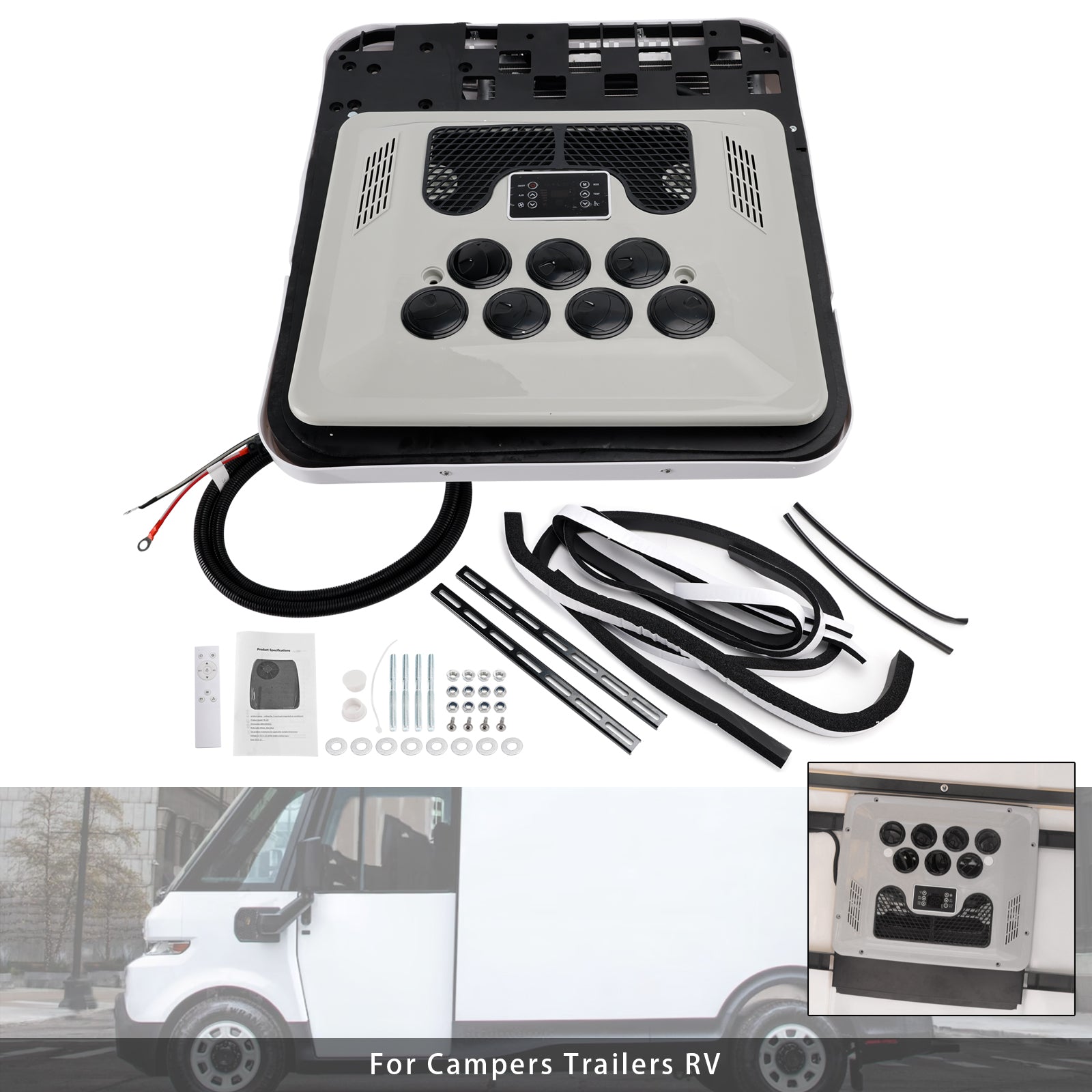 24V Air Conditioner Chauffage/Refroidissement AC Campings Remorques RV