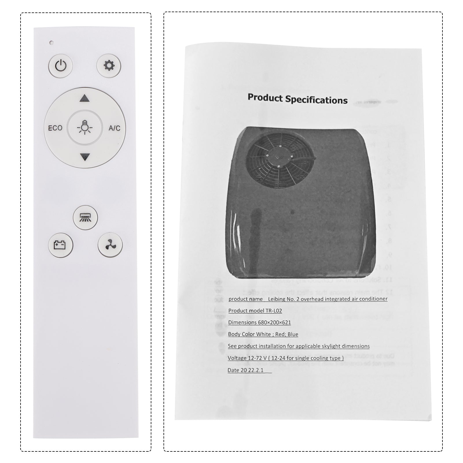 24V Air Conditioner Chauffage/Refroidissement AC Campings Remorques RV
