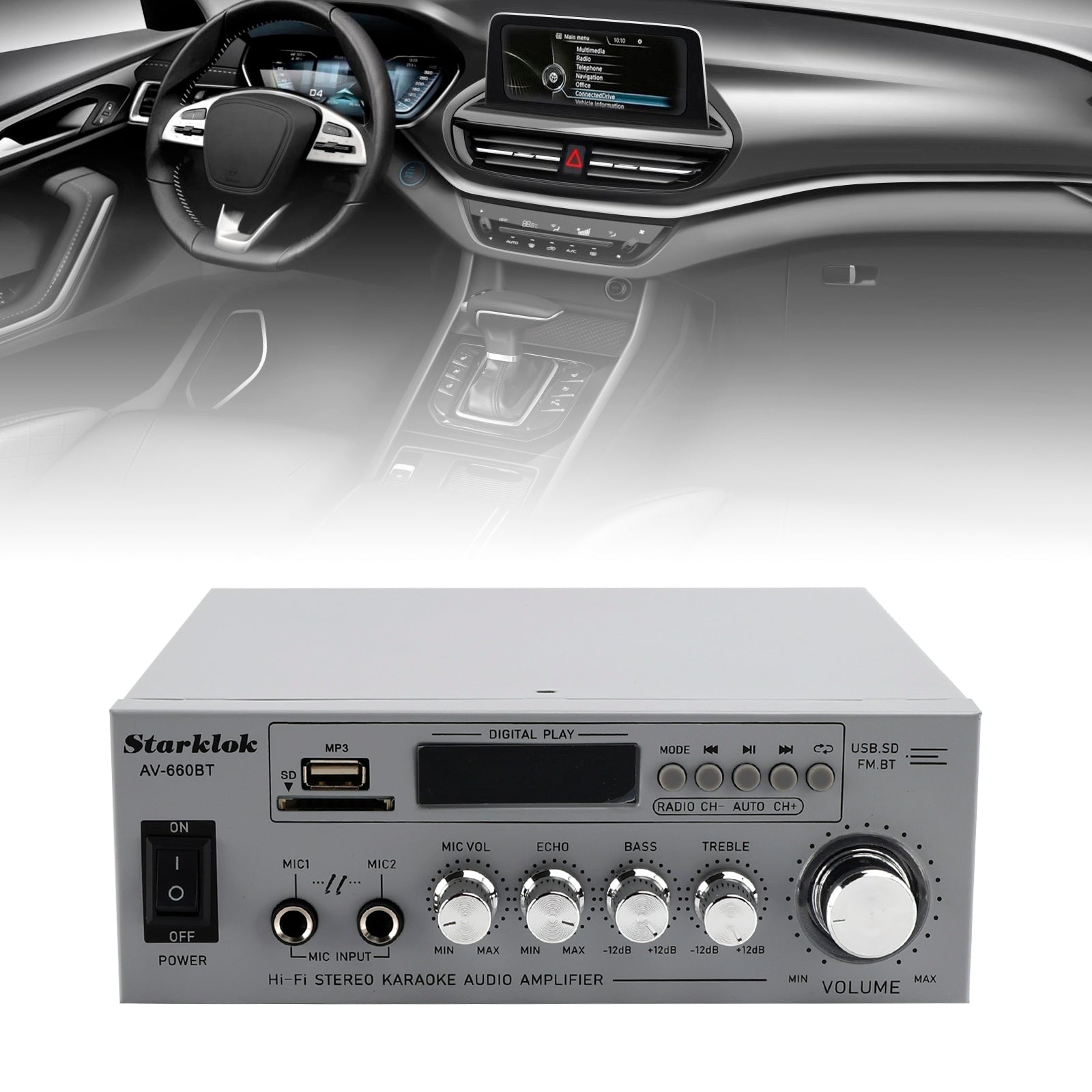 800W  2.1CH Bluetooth Stéréo HiFi Home Audio Voiture Amplificateur AMP Haut-parleur