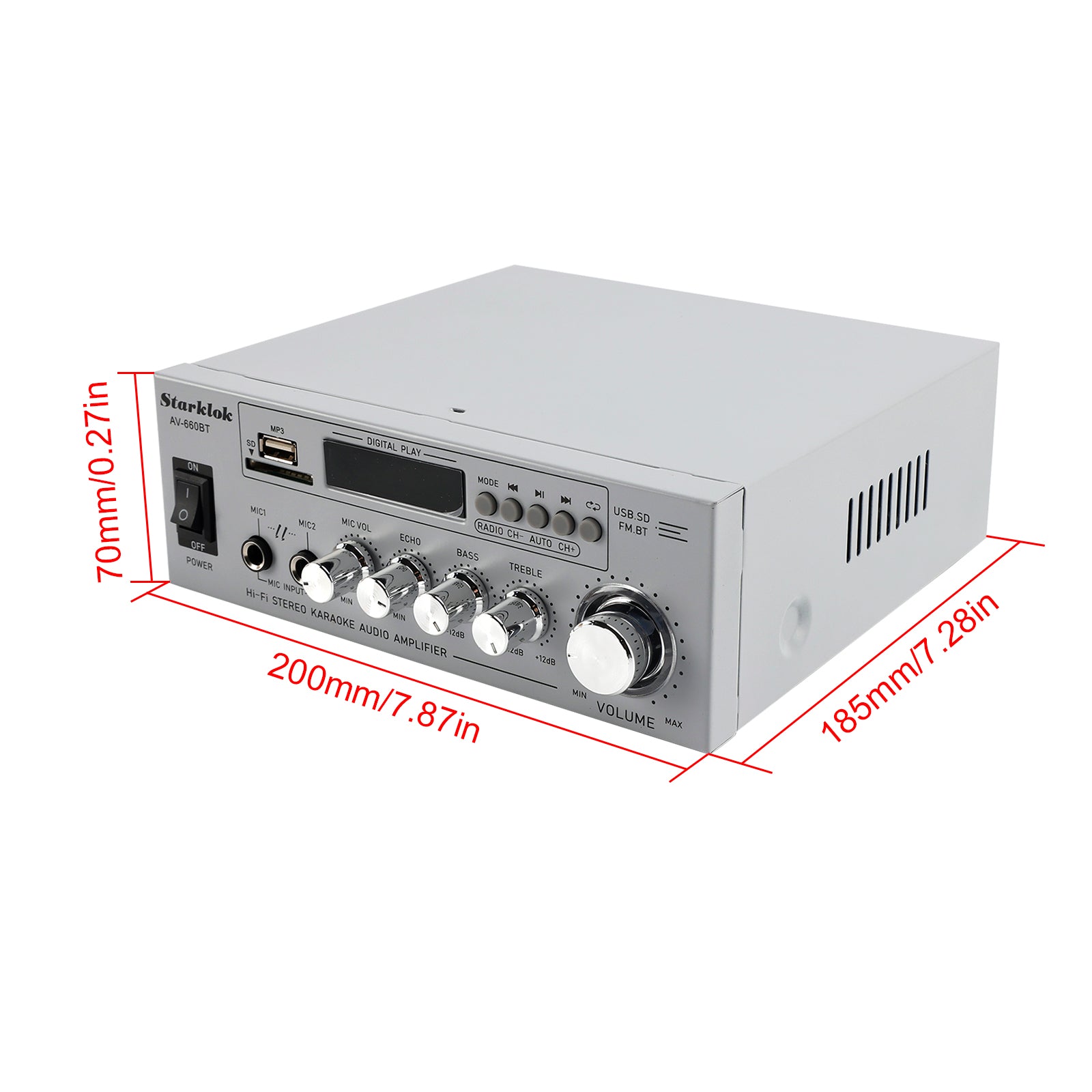 800W  2.1CH Bluetooth Stéréo HiFi Home Audio Voiture Amplificateur AMP Haut-parleur