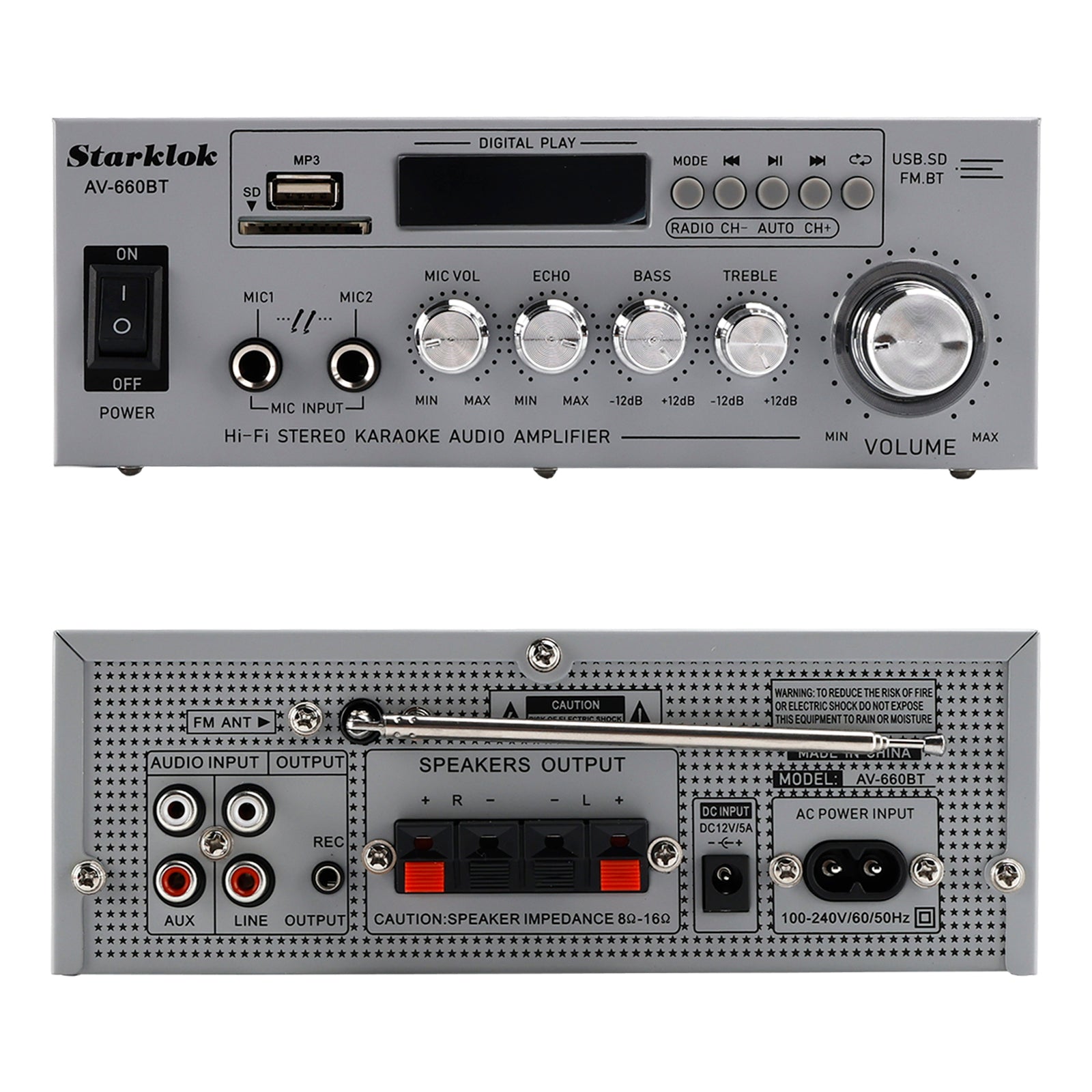 800W  2.1CH Bluetooth Stéréo HiFi Home Audio Voiture Amplificateur AMP Haut-parleur