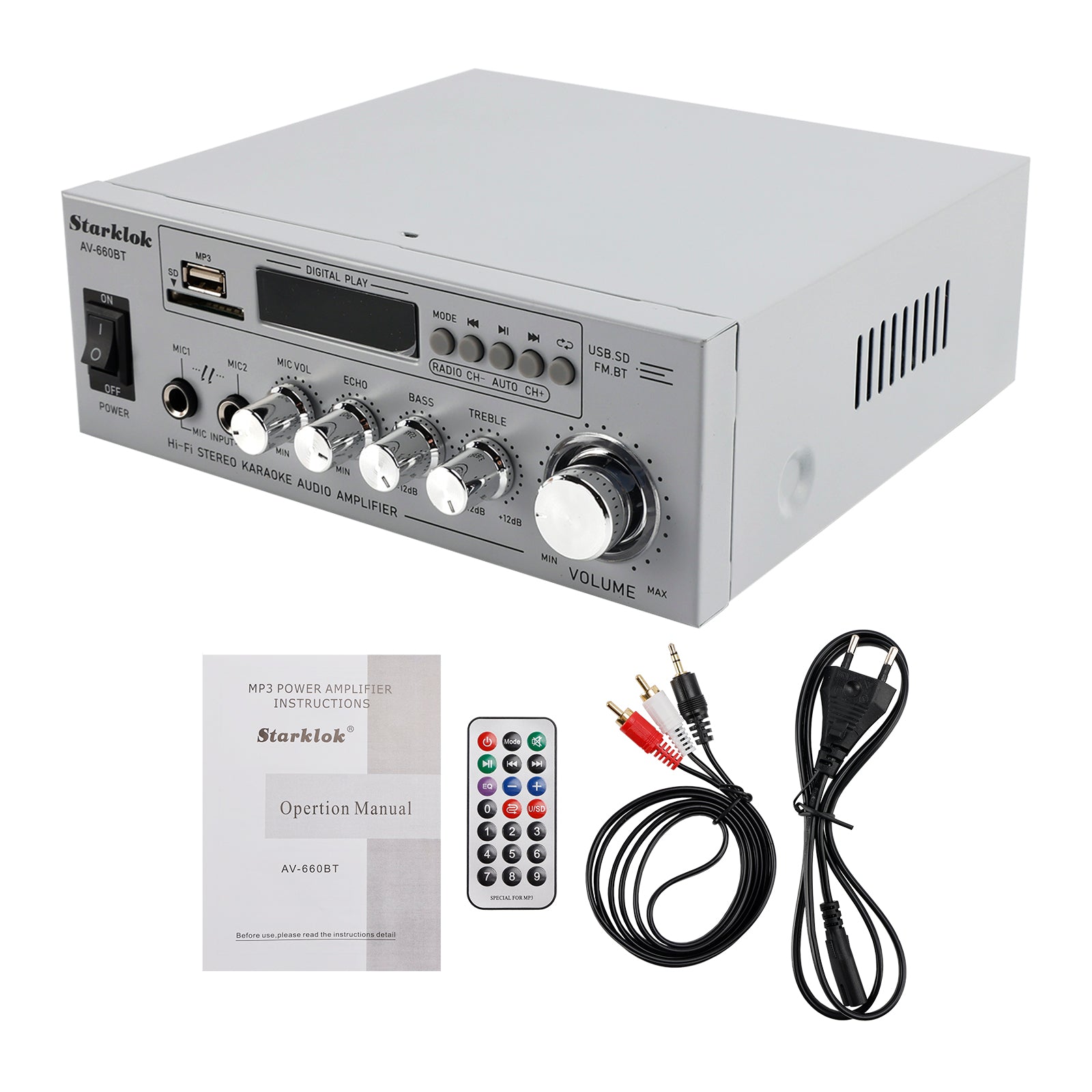 800W  2.1CH Bluetooth Stéréo HiFi Home Audio Voiture Amplificateur AMP Haut-parleur
