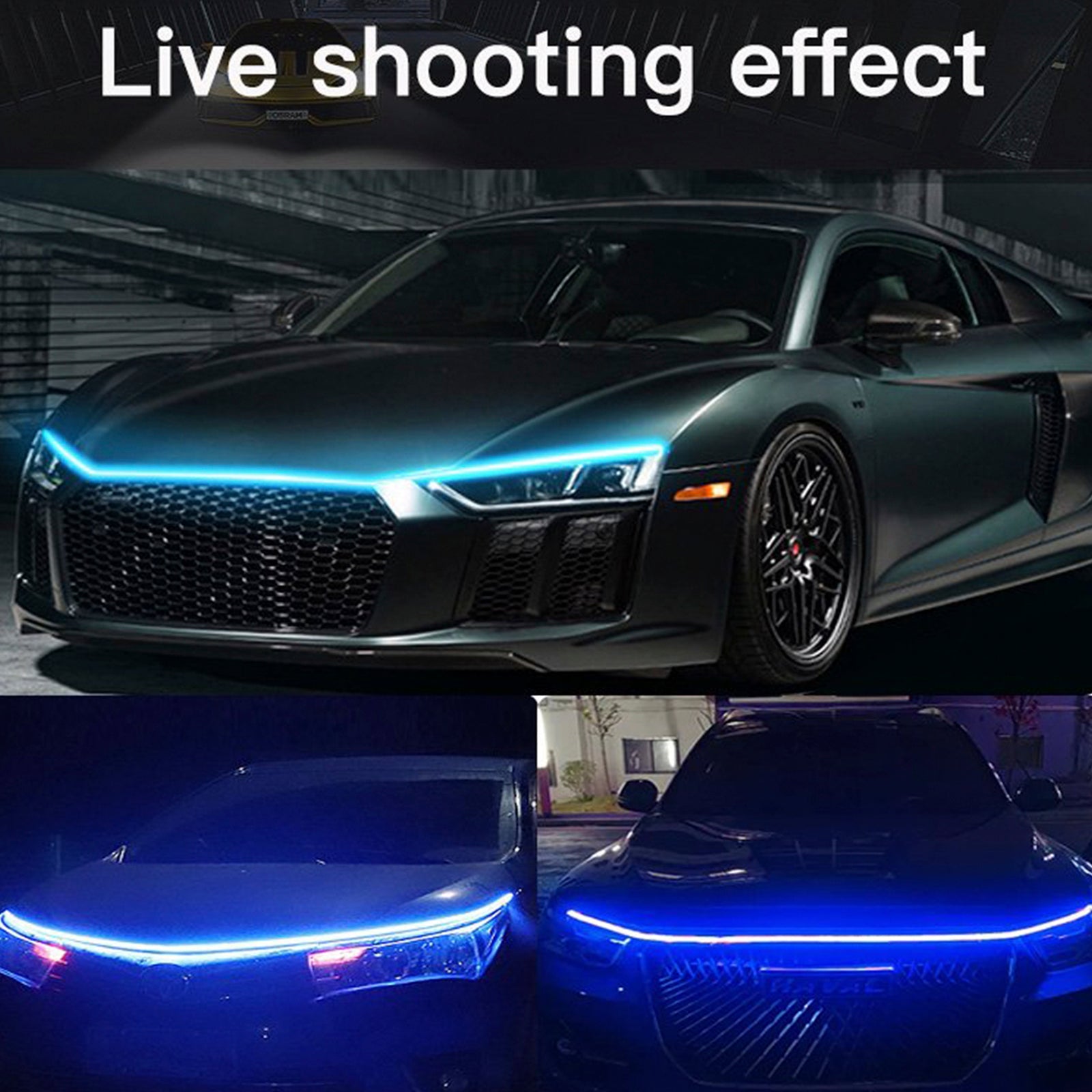 Franja diurna LED para la campana del automóvil, escaneo dinámico flexible, inicio -Up