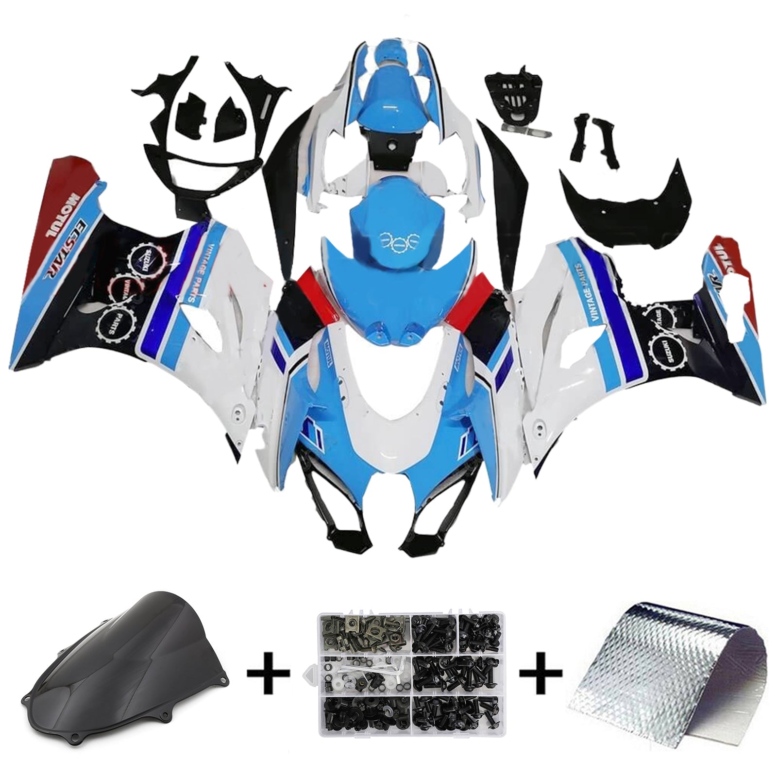2017-2024 Suzuki GSXR1000 K17 Kit de carénage injection Bodywork Plastic