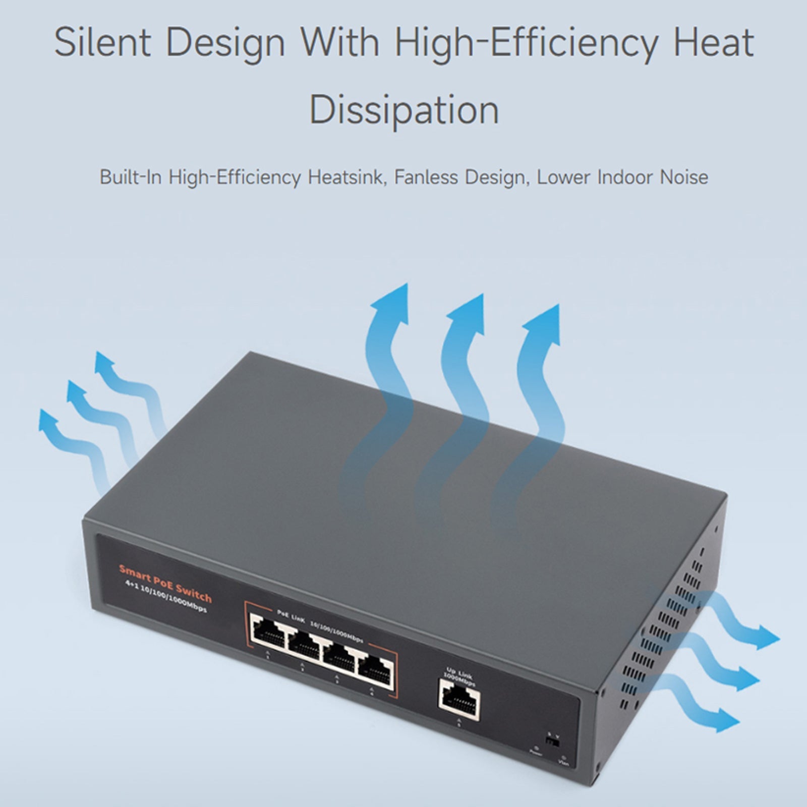 Przełącznik Gigabit Ethernet Poe o mocy 120 W. Port 10/100/1000M Adaptacyjny Plug Play 4 sieci