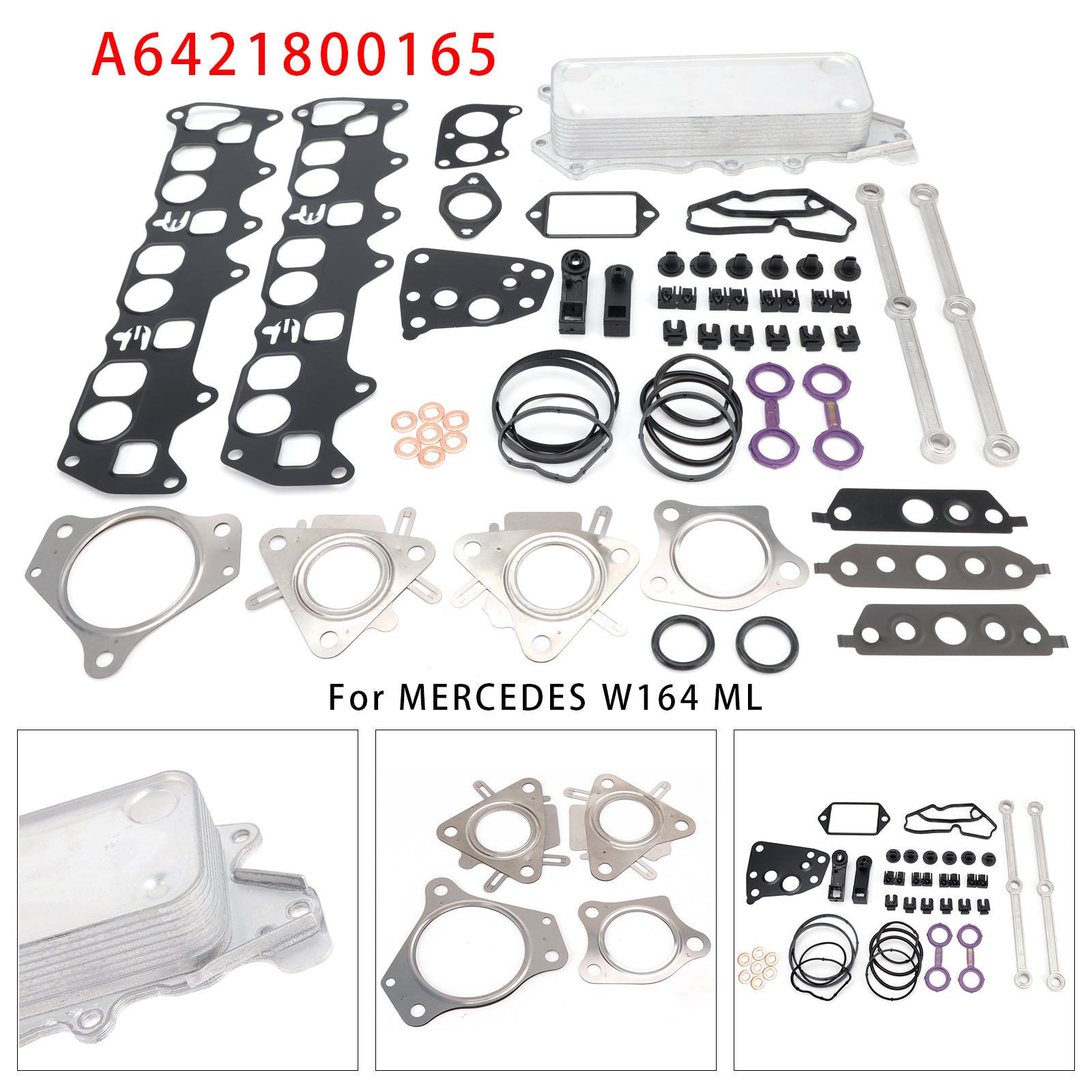 Oil Cooler Connecting Rods Gasket Pour Mercedes OM642 V6 E-Class W211