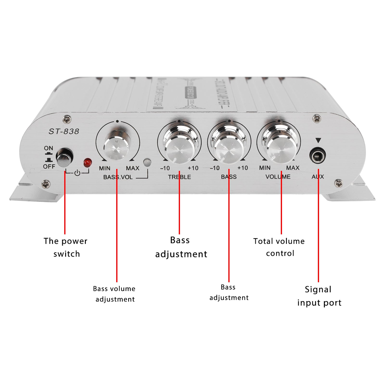 2.1 Bluetooth Stéréo HiFi Voiture Maison Car Audio Amplificateur AMP Speaker EDR