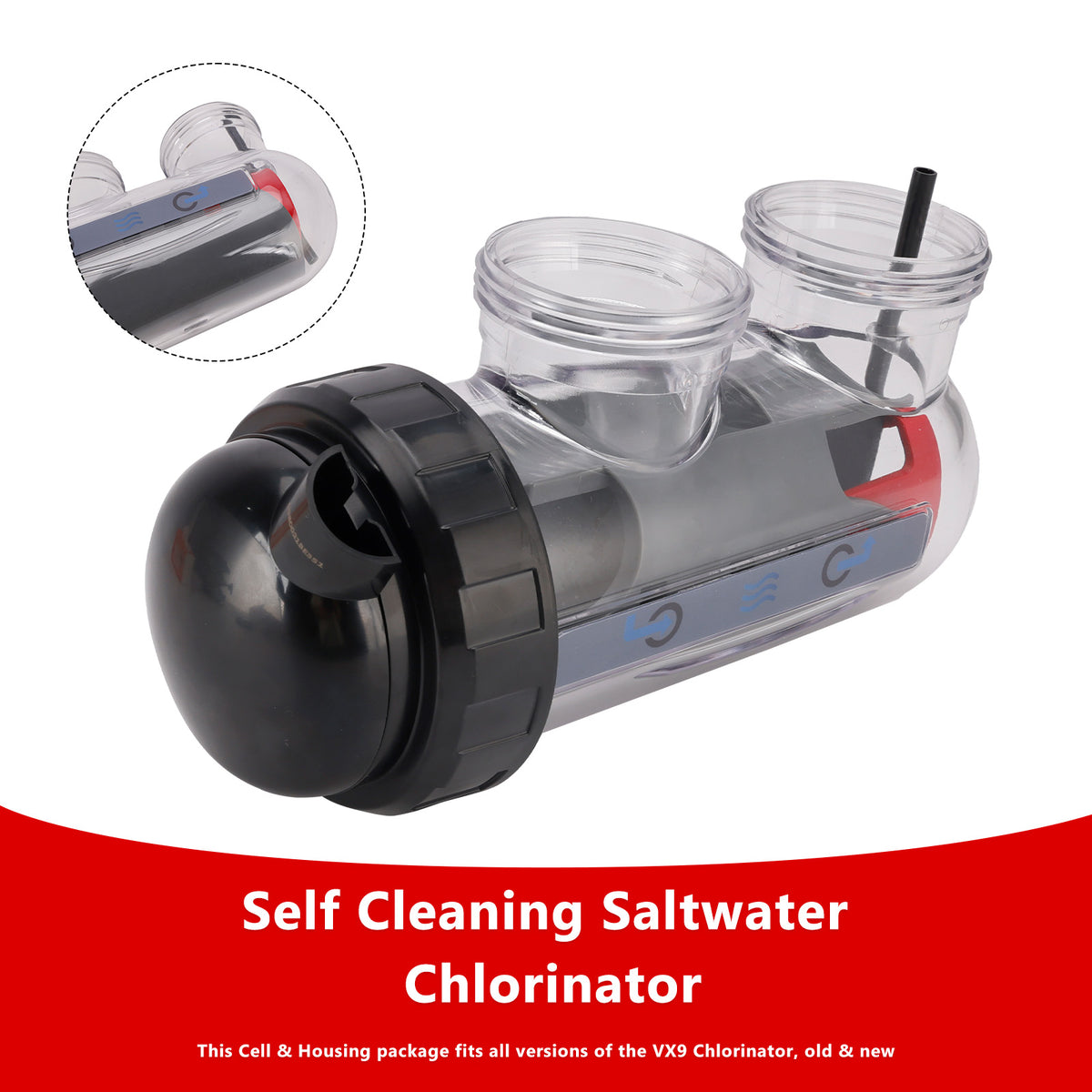 Cellule de remplacement chlorinateur eau salée avec boîtier pour Astral/Hurlcon VX9/E35