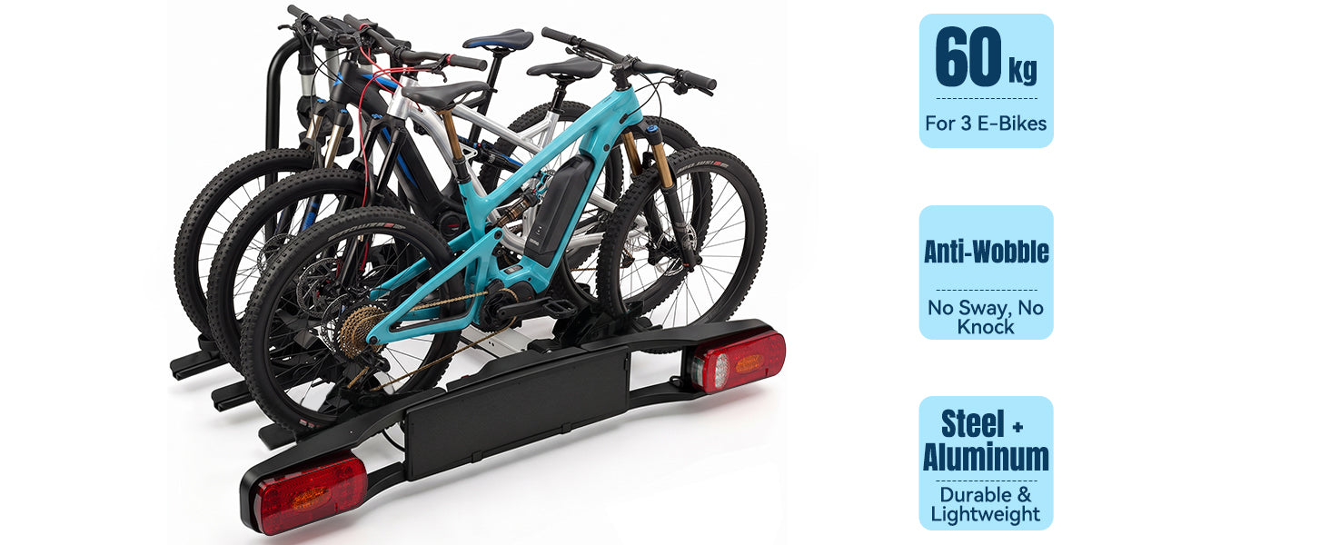 Support à vélos pour 3 vélos électriques