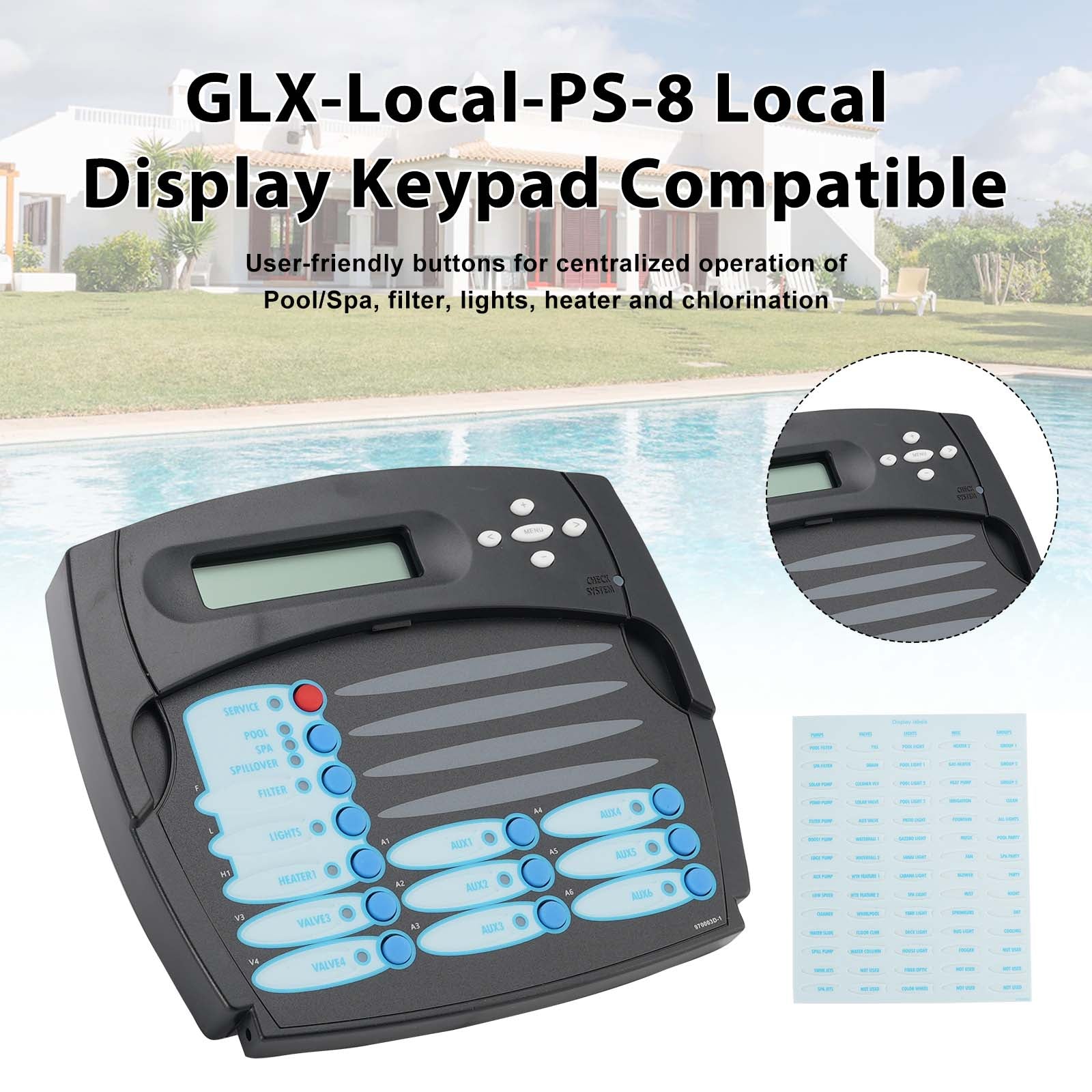 GLX-LOCAL-PS-8 Clavier local p. tableau Hayward Goldline AQL-PS-8