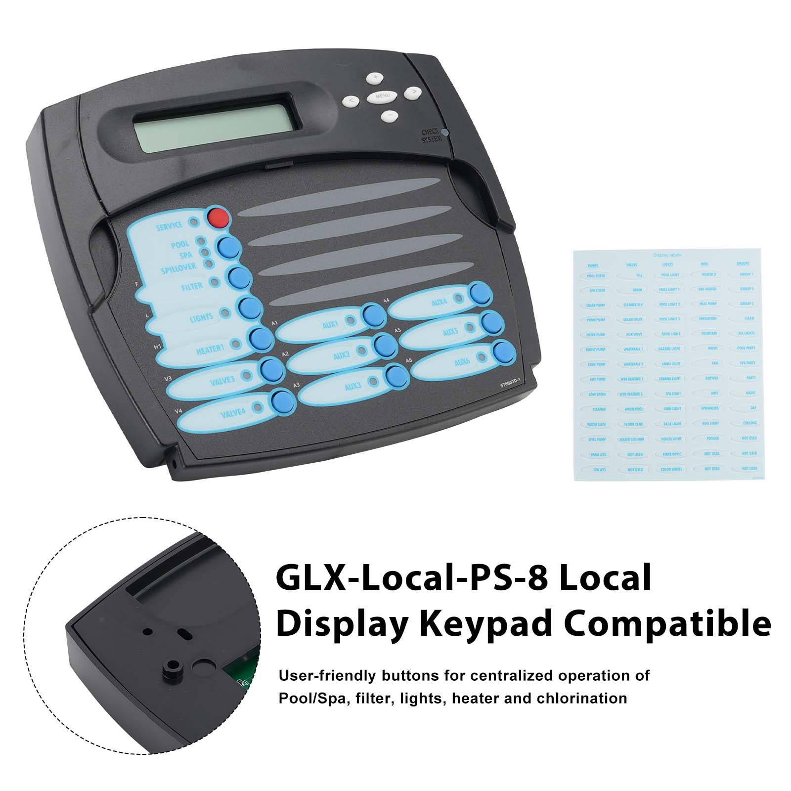 GLX-LOCAL-PS-8 Clavier local p. tableau Hayward Goldline AQL-PS-8