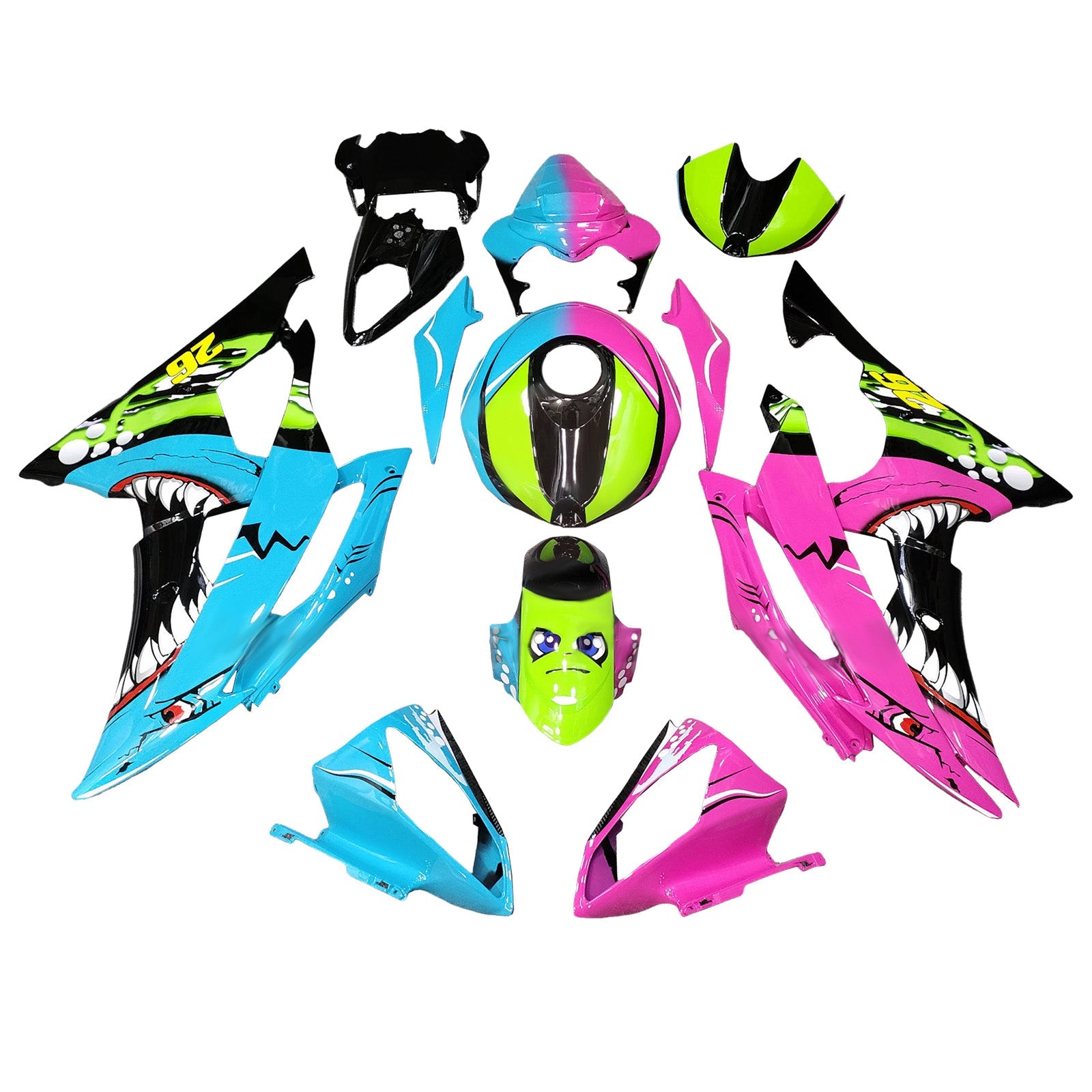 Kit de carénage injecté en plastique ABS pour Yamaha YZFR6 YZF-R6 2008-2016