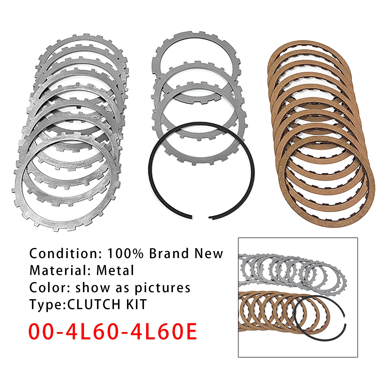 Kit Embrayage 3-4 Power Pack 00-4L60-4L60E 0.062 Pouces 9 Disques Friction 10