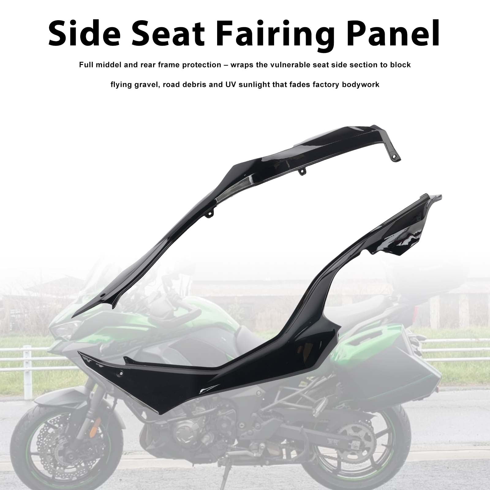 Carénages de protection latéraux de selle pour Kawasaki Versys 1000 2019-2024 Black