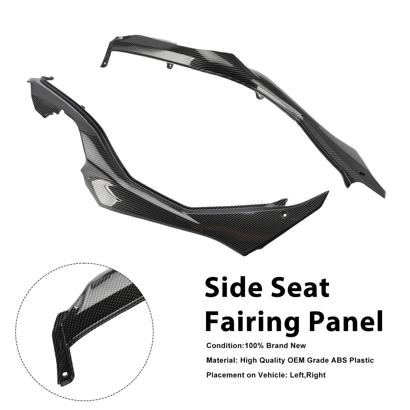 Carénages de protection latéraux de selle pour Kawasaki Versys 1000 2019-2024 Carbon