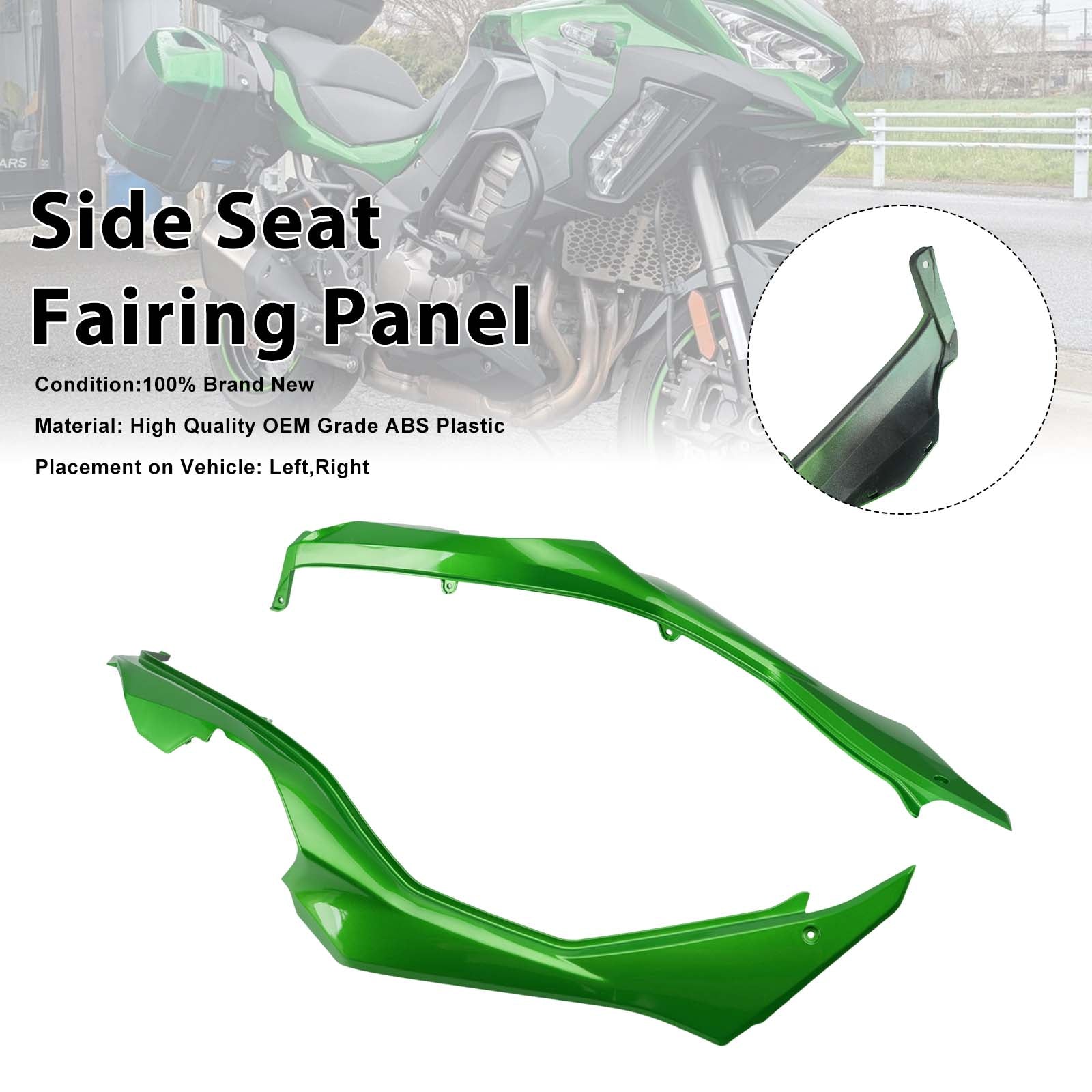 Carénages de protection latéraux de selle pour Kawasaki Versys 1000 2019-2024 Green
