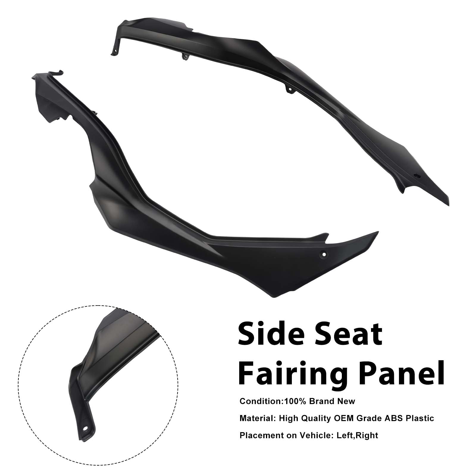 Carénages de protection latéraux de selle pour Kawasaki Versys 1000 2019-2024 Matte Black