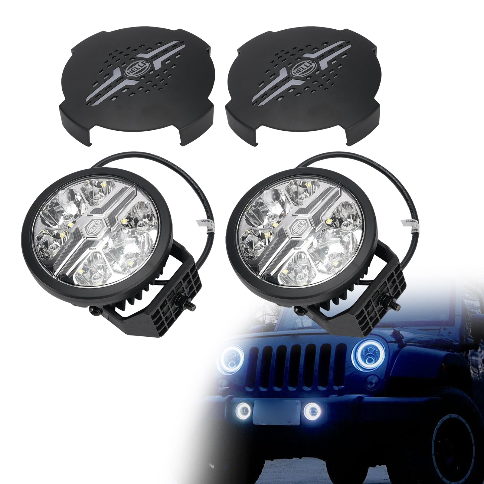 Lampe Auxiliaire Ronde ValueFit 6" 12/24V 90W 8500LM 6000K Pour HELLA