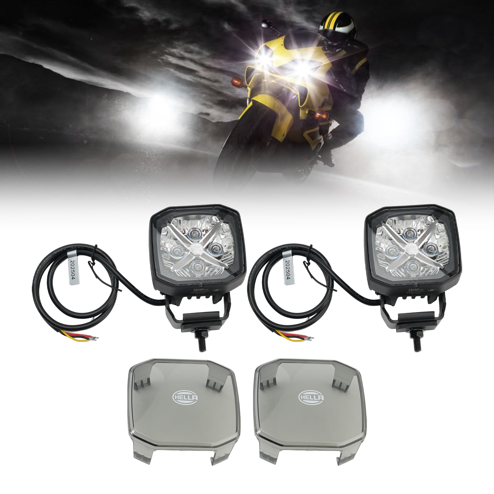 Lampe Auxiliaire Spot Carrée ValueFit 3.6" 12/24V 60W 5700LM 5700K Pour HELLA