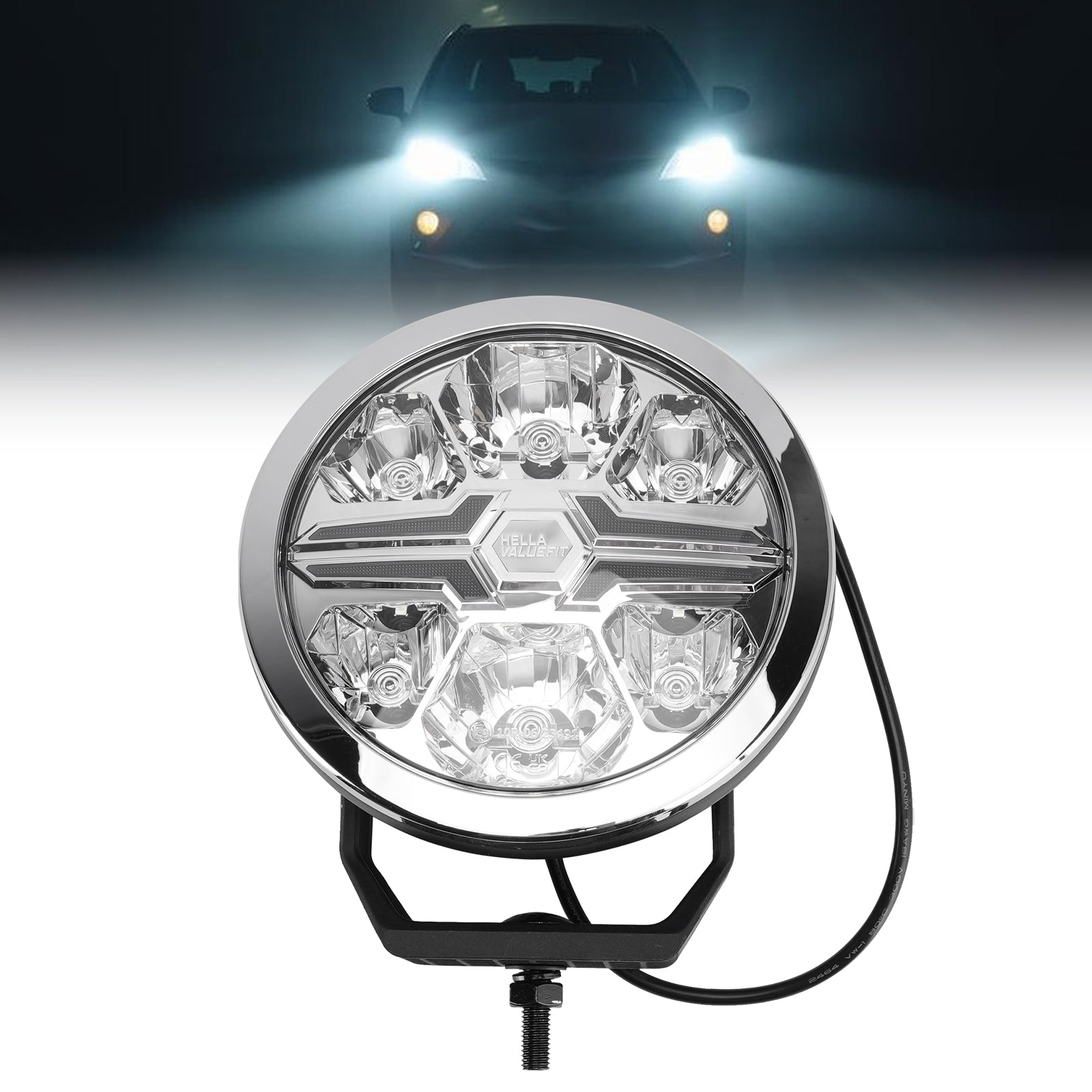 Lampe Auxiliaire Ronde ValueFit 7" Ref.25 12/24V 22W 1670LM 6000K Pour HELLA