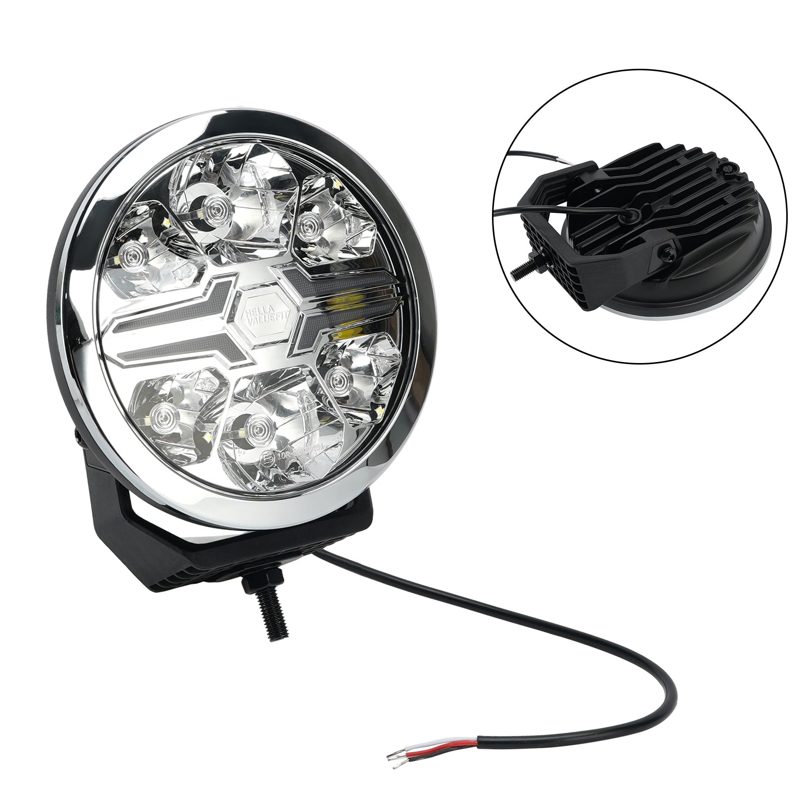 Lampe Auxiliaire Ronde ValueFit 7" Ref.50 12/24V 36W 1800LM 6000K Pour HELLA