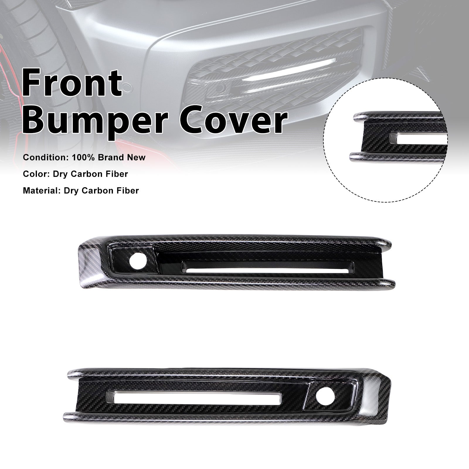 Carbon Fiber Front Bumper Fog Lights Frame Pour Mercedes G-Class W464 G63 2019+