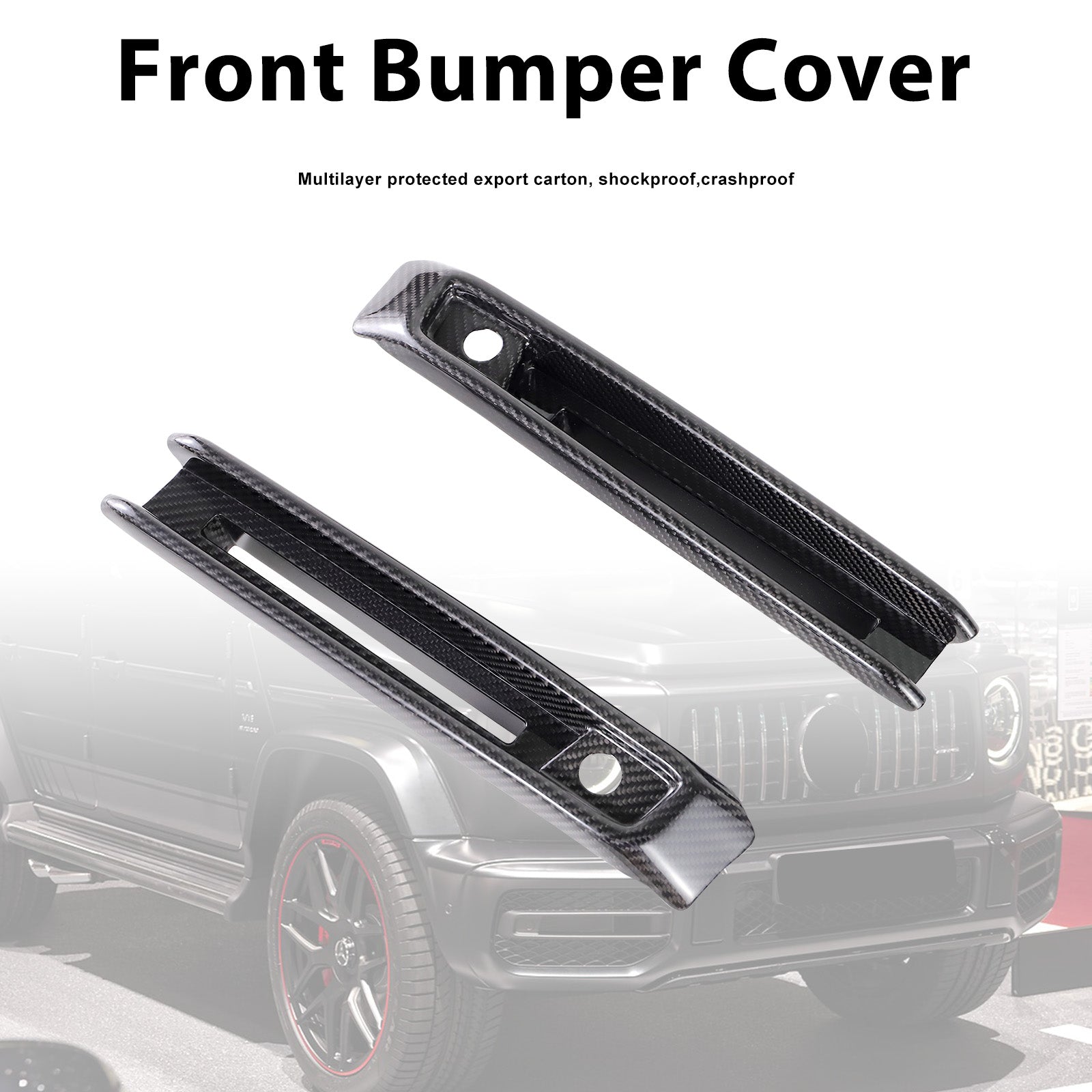 Carbon Fiber Front Bumper Fog Lights Frame Pour Mercedes G-Class W464 G63 2019+