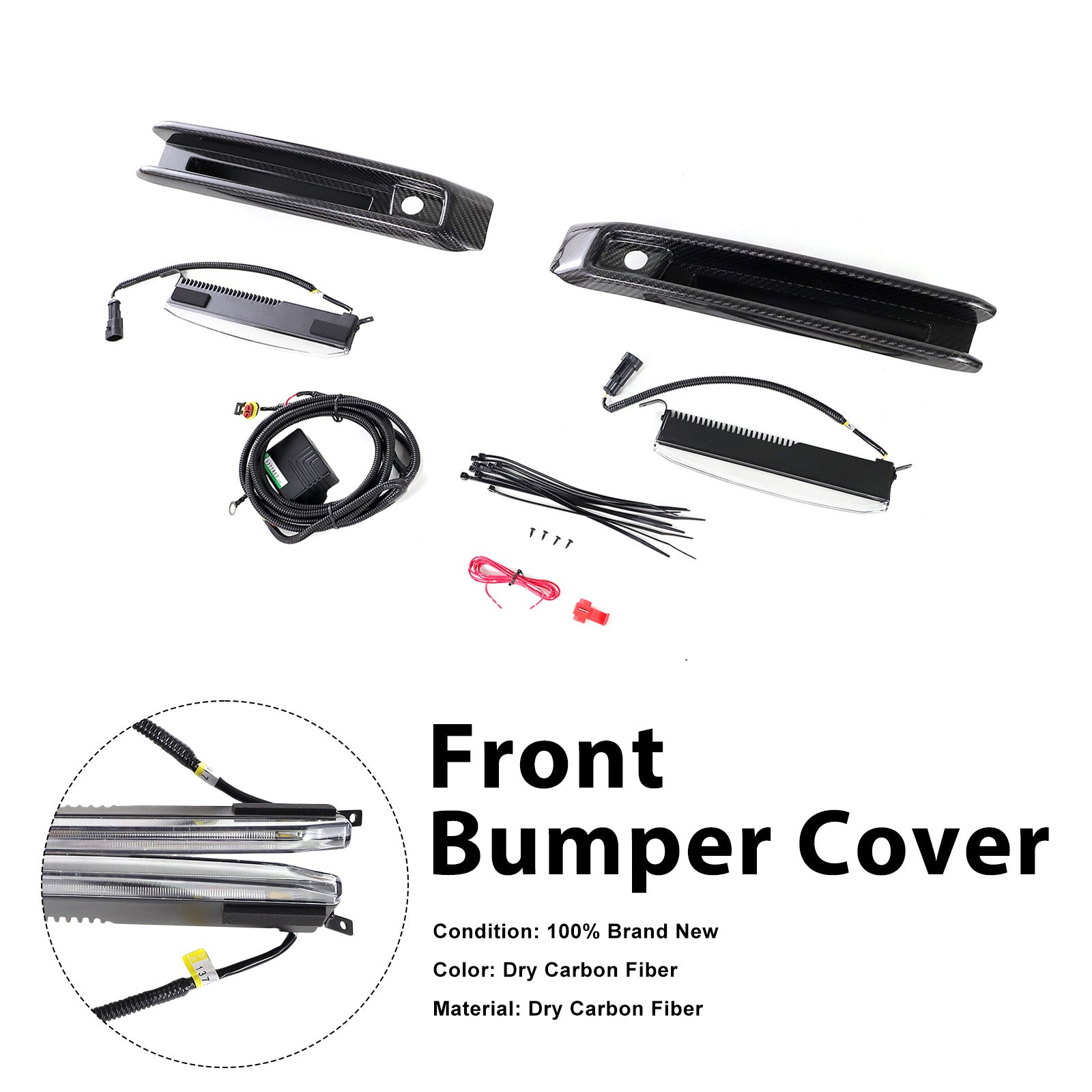 Carbon Fiber Front Bumper Fog Lights Frame Pour Mercedes G-Class W464 G63 2019+