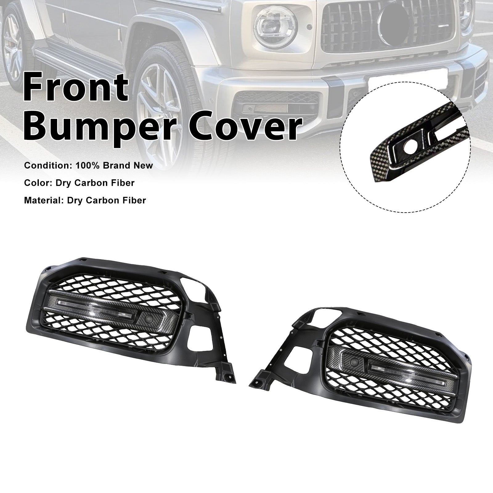 DRY CF Front Bumper Fog Lights Frame Pour Mercedes G-Class W464 G63 2019+