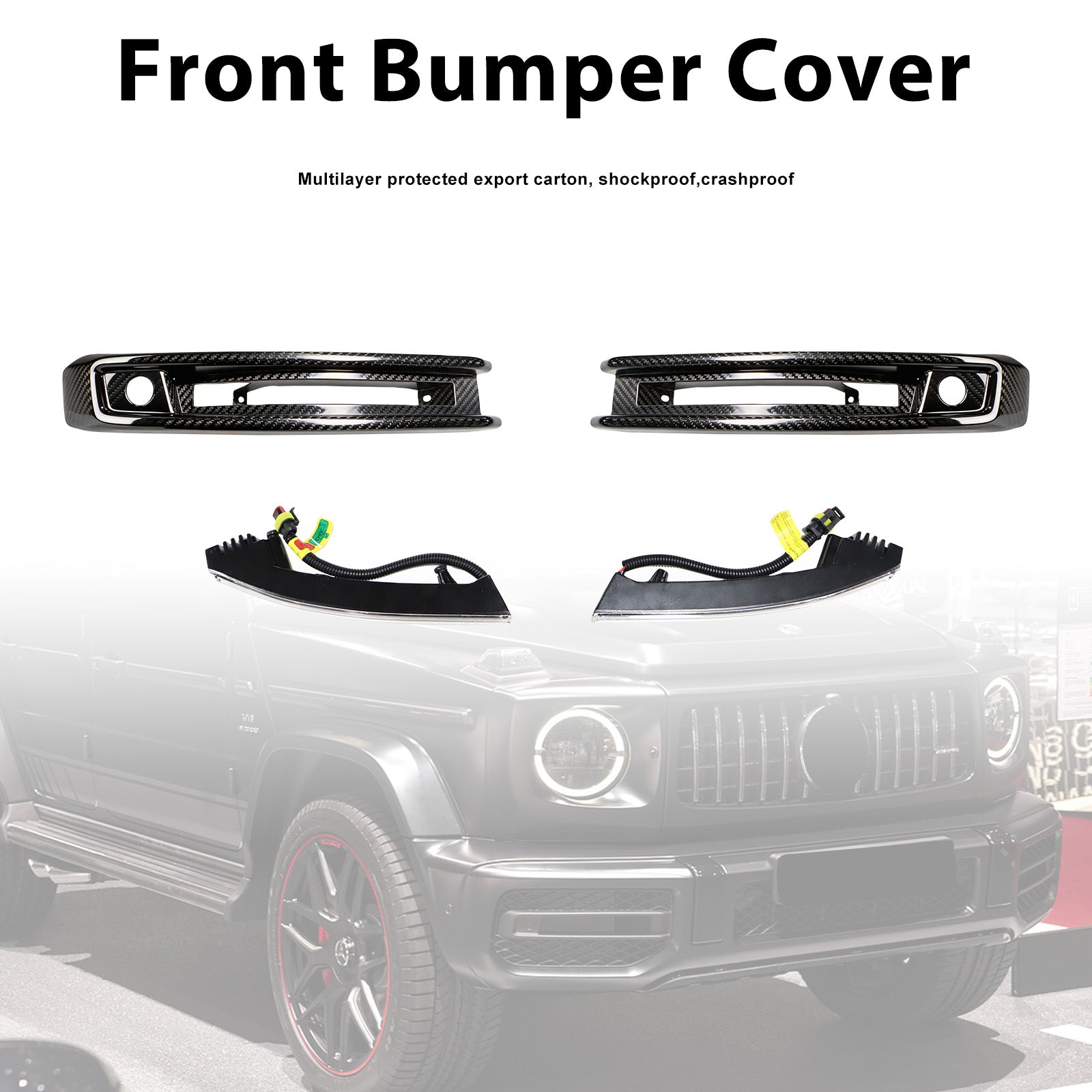 DRY CF Front Bumper Fog Lights Frame Pour Mercedes G-Class W464 G63 2019+
