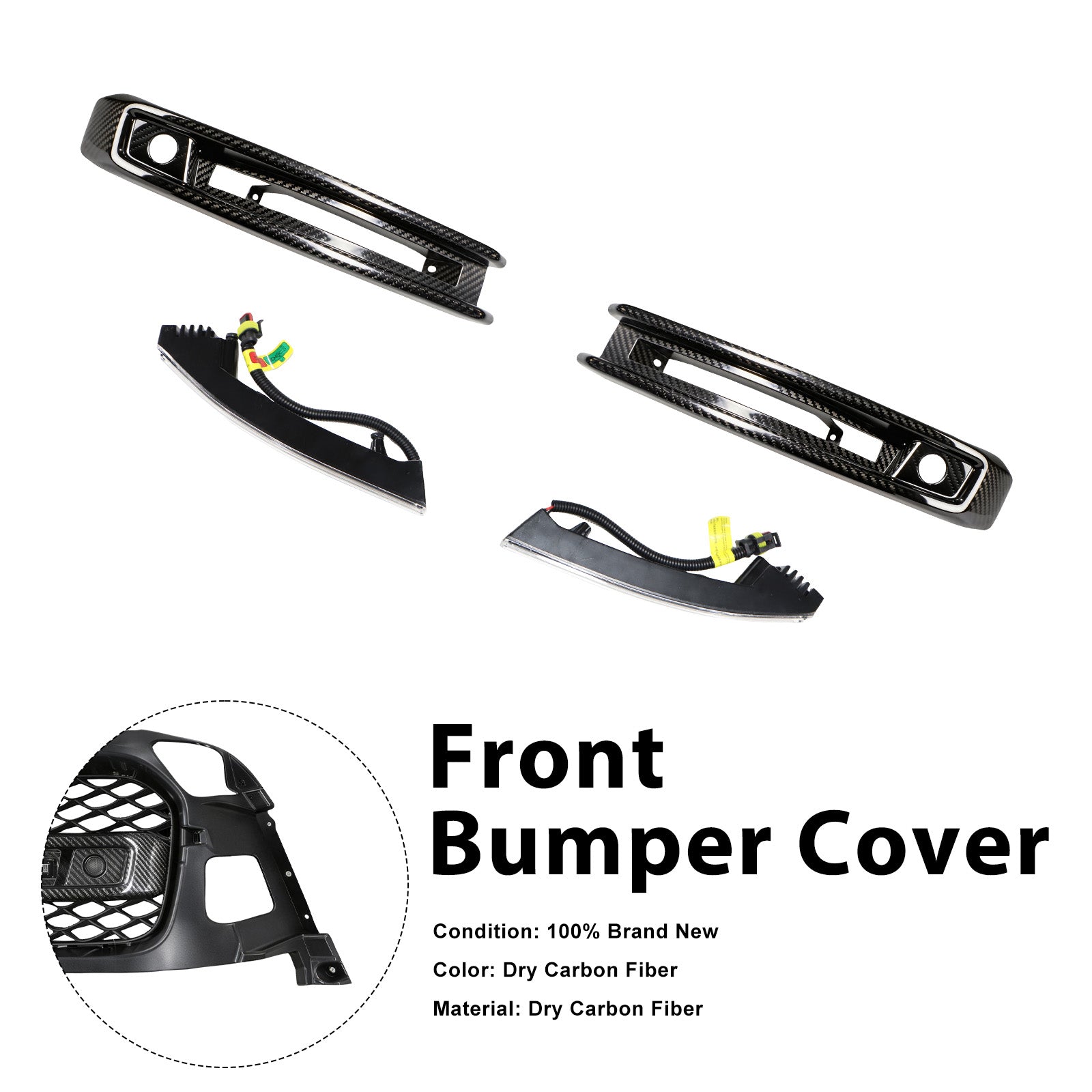 DRY CF Front Bumper Fog Lights Frame Pour Mercedes G-Class W464 G63 2019+