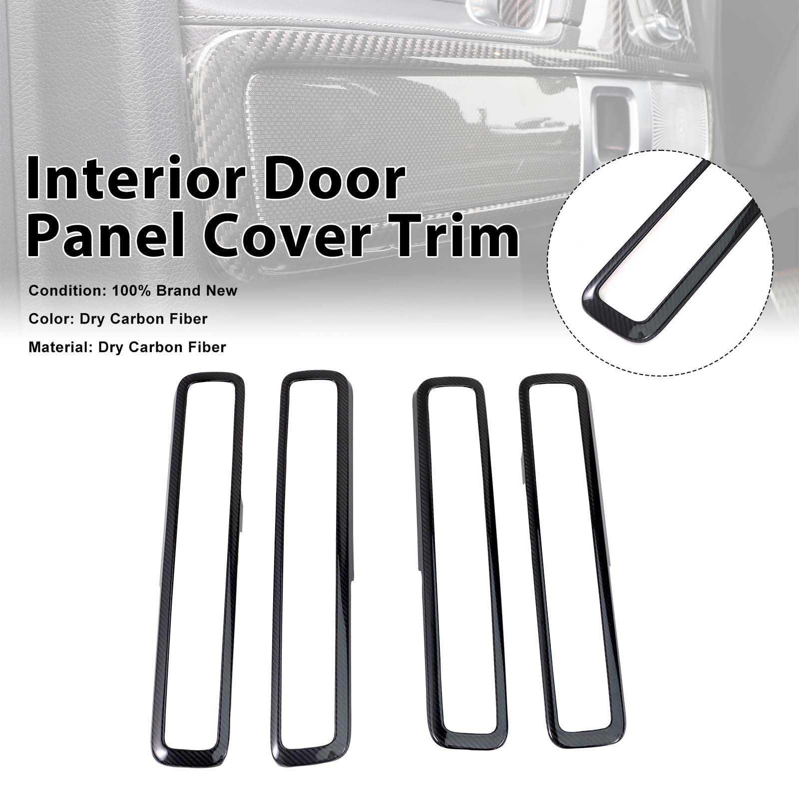 Dry Carbon Fiber Inner Door Frame Cover Trim Pour Benz W464 W463A G500 2019-2023