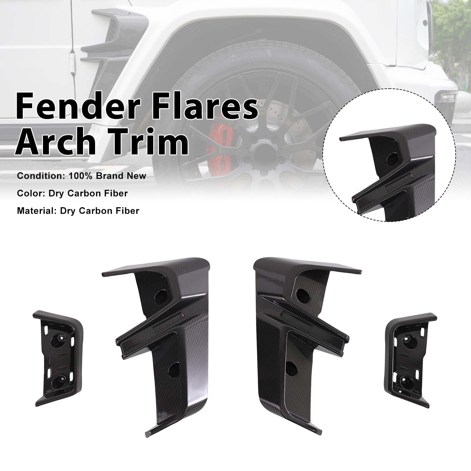 Dry Carbon Fender Flares Arch Trims Pour Mercedes Benz W464 B700 B800 2019+ Wide