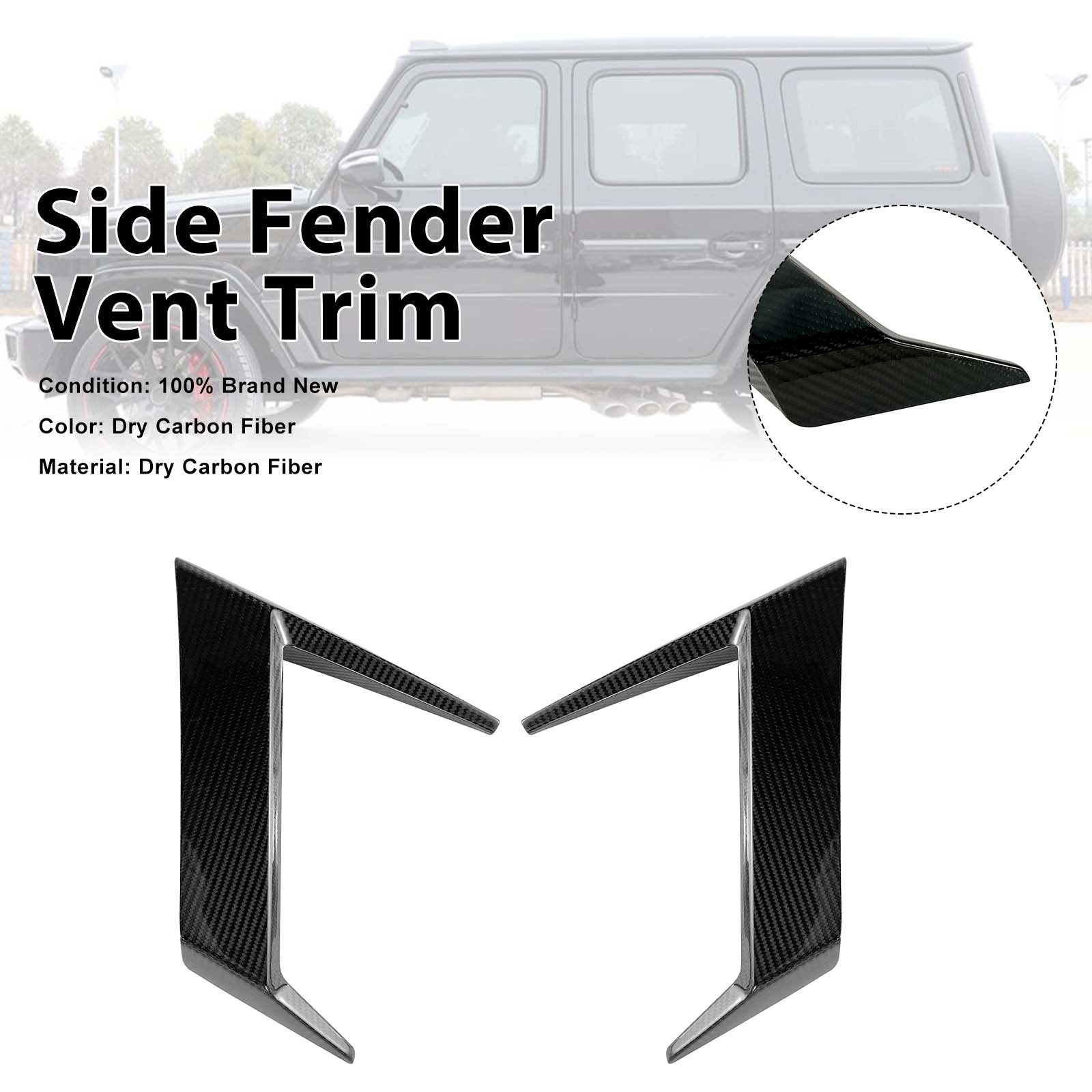 Dry Carbon Side Fender Vent Trim Pour Mercedes-Benz G Class W463A G63 W464 2019+