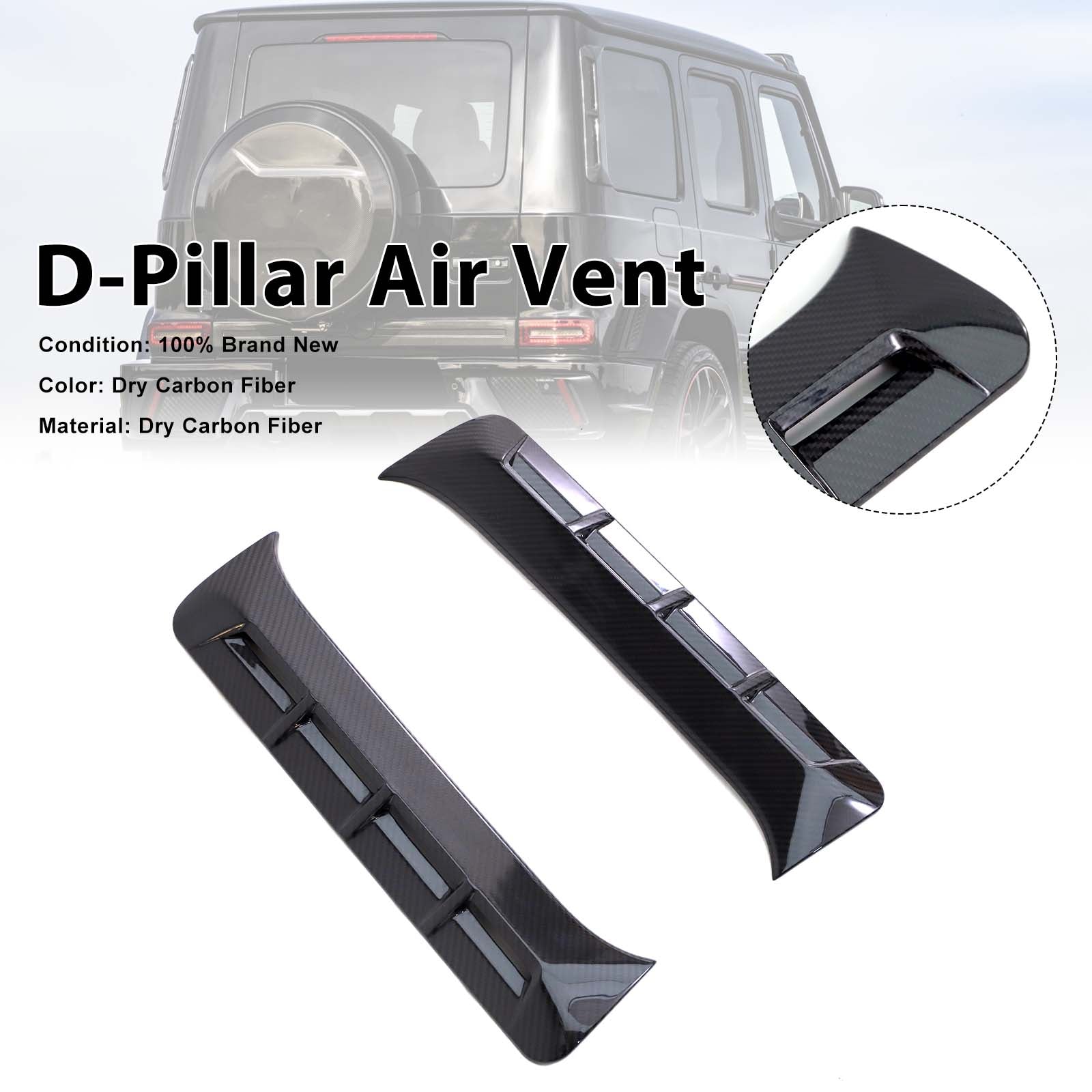 Carbon Fiber D-Pillar Air Vents Pour Mercedes Benz G-Class W464 W463A 2019+