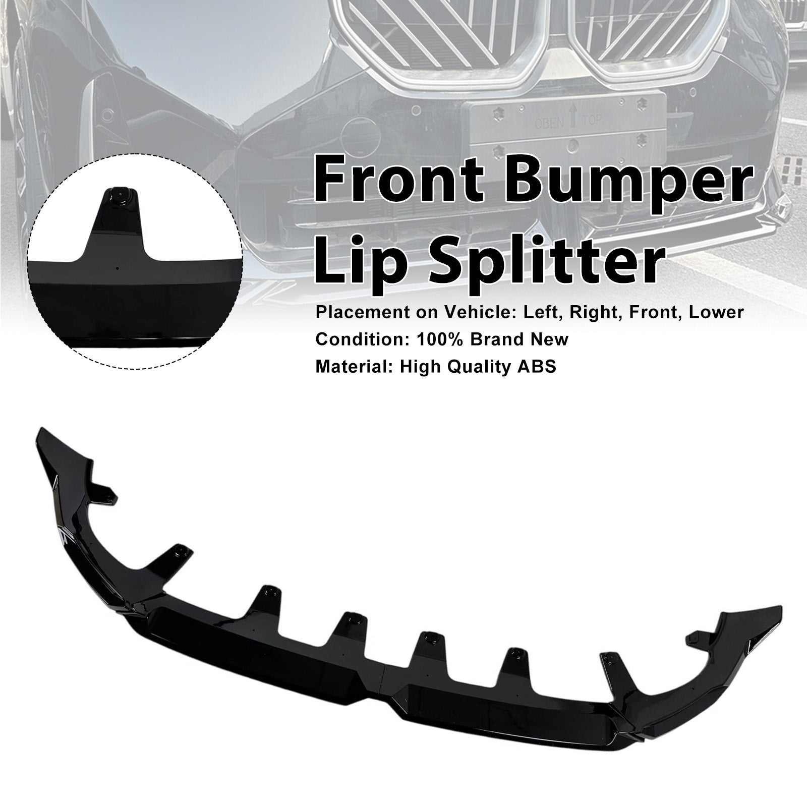 Gloss Black Front Bumper Lip Spoiler Splitter Pour BMW X3 G45 M-Sport 2025+