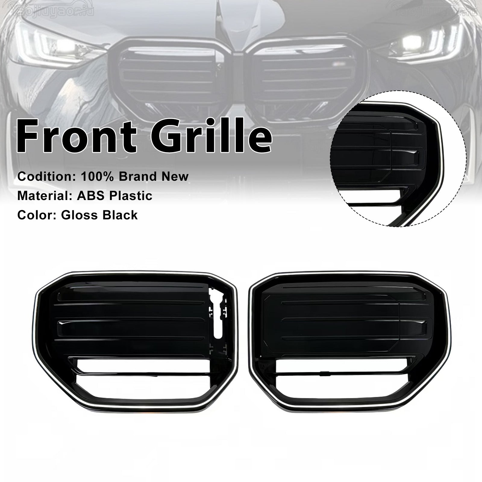 M50-Style Front Bumper Grill Grille Pour BMW X3 G45 2025+ Black W/LED Light
