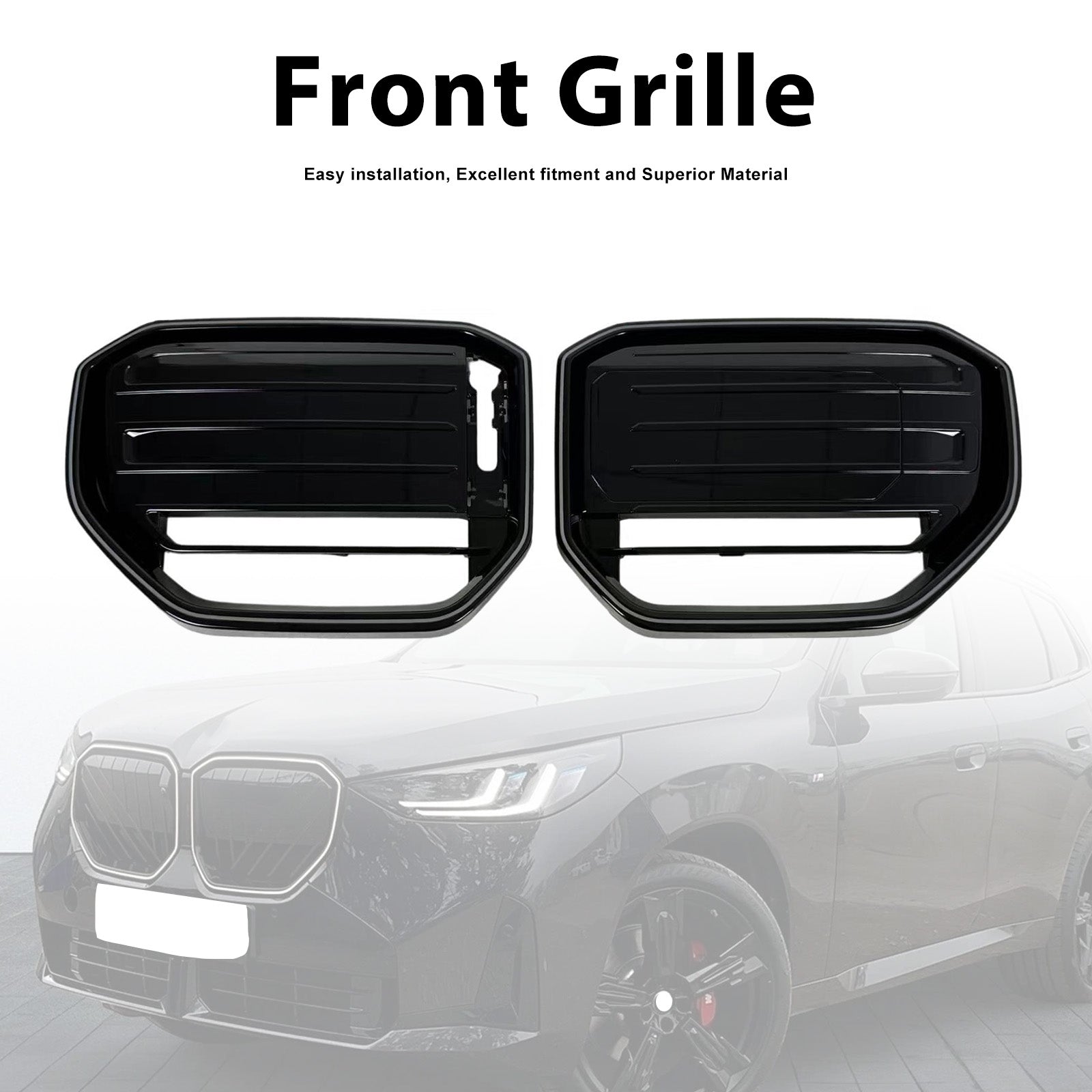 M50-Style Front Bumper Grill Grille Pour BMW X3 G45 2025+ Black W/LED Light
