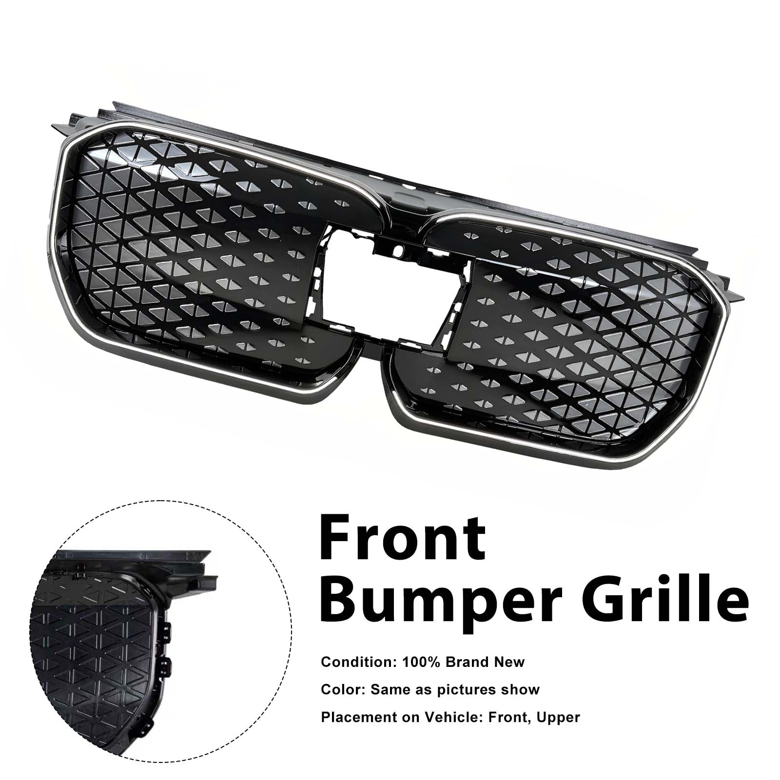 Black Front Bumper Grill Grille Pour BMW iX1 U11 2023-2025 W/LED Light