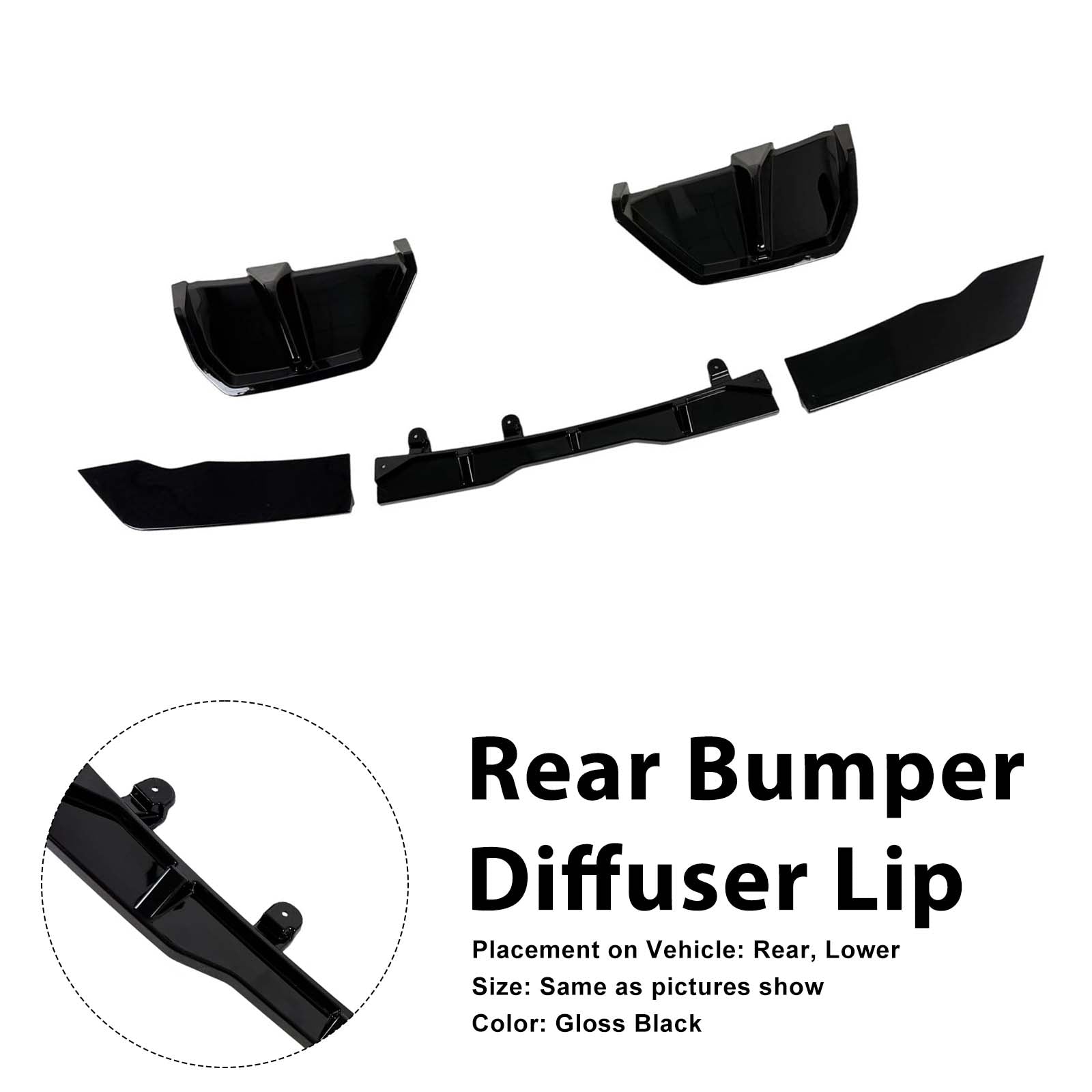 Gloss Black Rear Bumper Diffuser Lip Pour BMW X3 G45 M-Sport 2025+