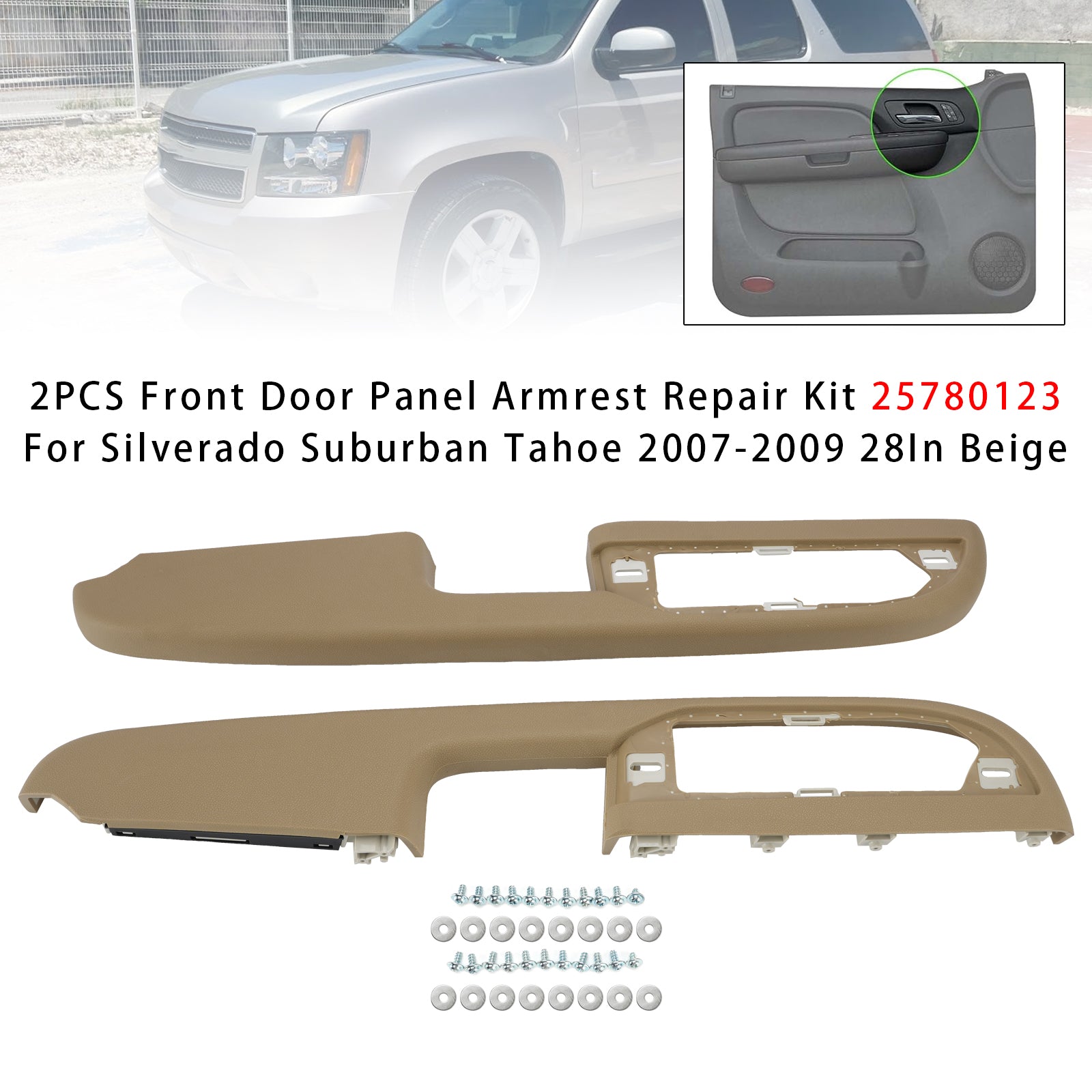 2 Kit Réparation Accoudoir Panneau Porte Avant Référence Pour Silverado Suburban